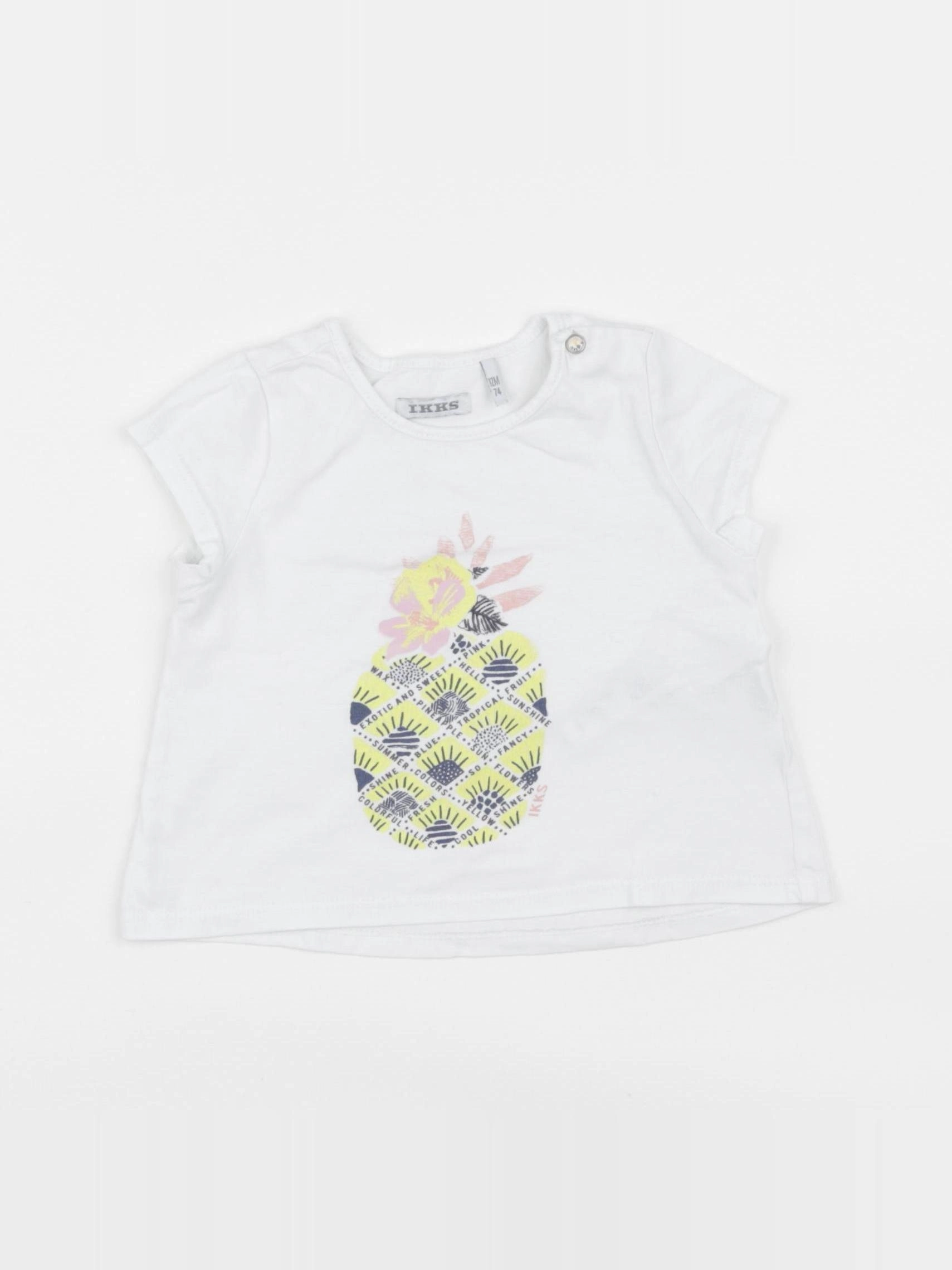 IKKS - tee-shirt blanc, jaune - 12 mois