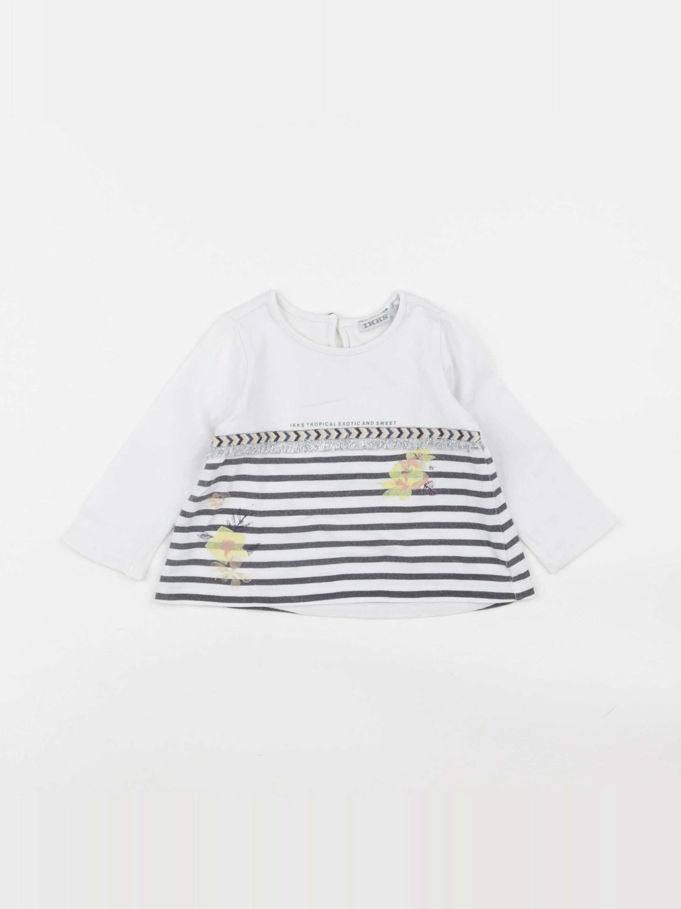 IKKS - tee-shirt blanc, jaune - 12 mois