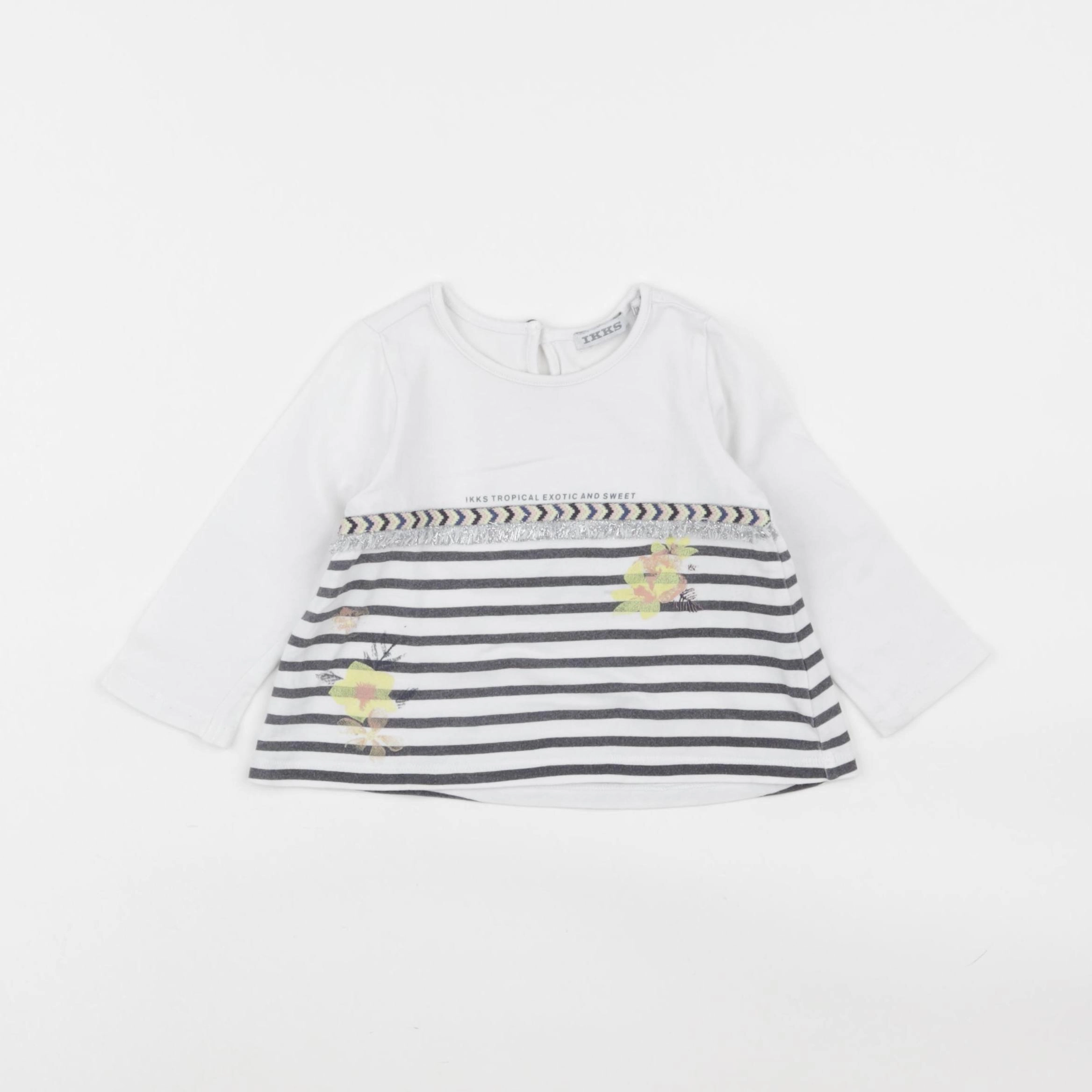 IKKS - tee-shirt blanc, jaune - 12 mois