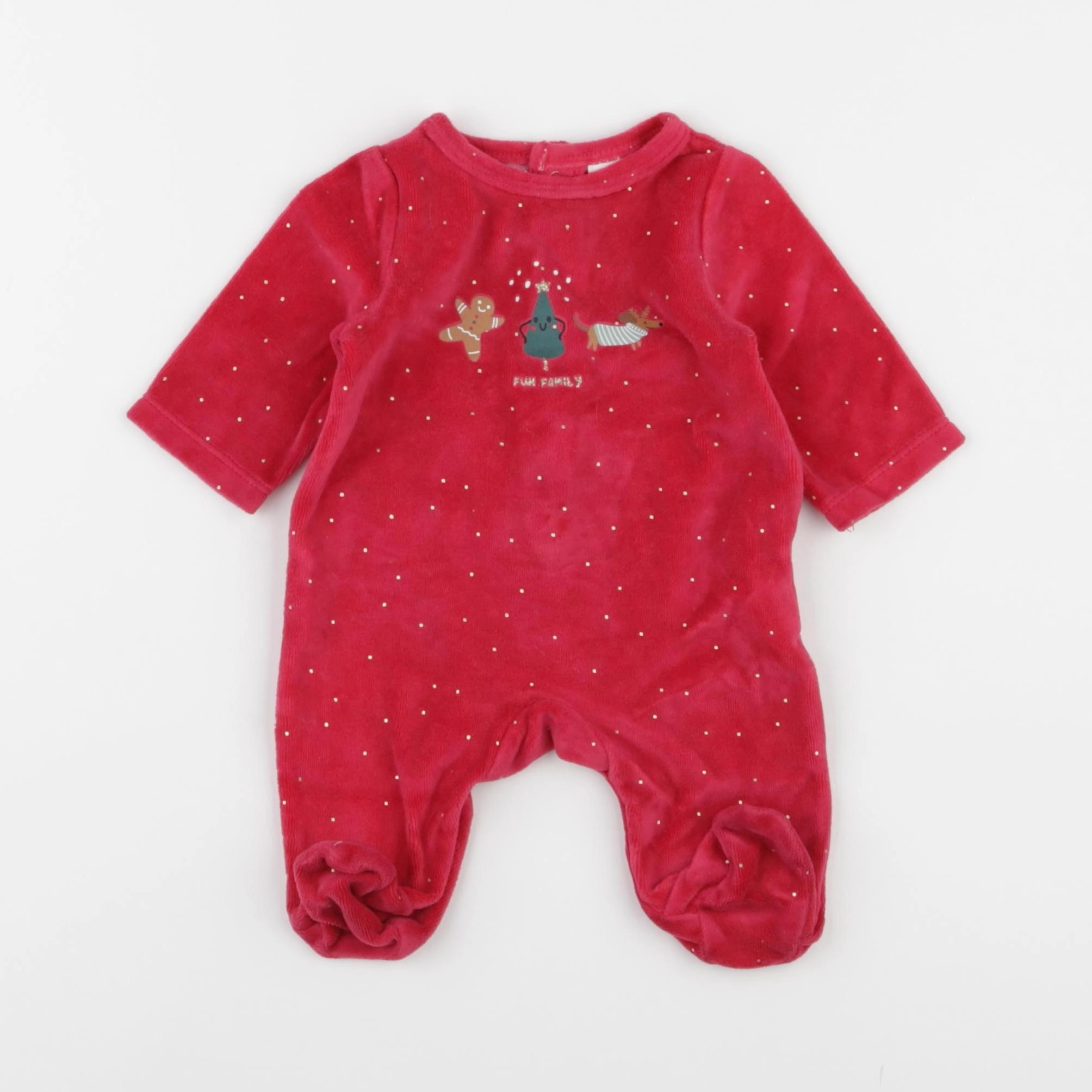 Tape à l'oeil - pyjama velours rouge - 1 mois