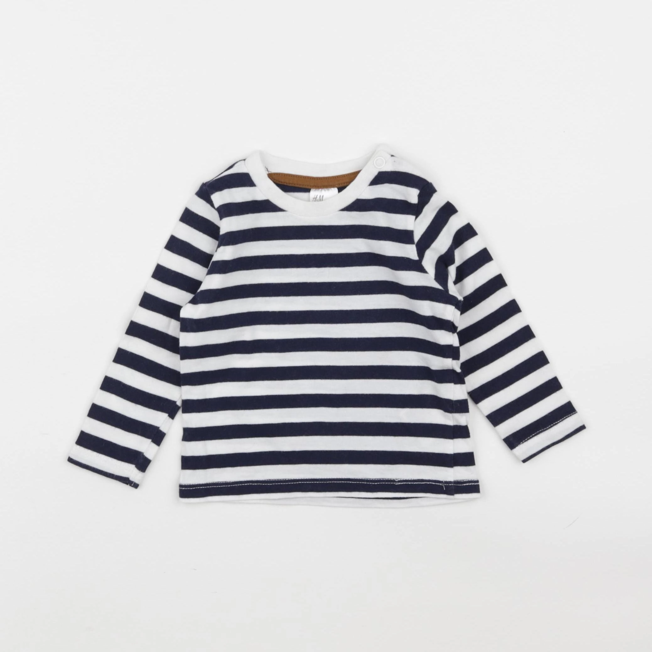 H&M - tee-shirt bleu, blanc - 3/6 mois