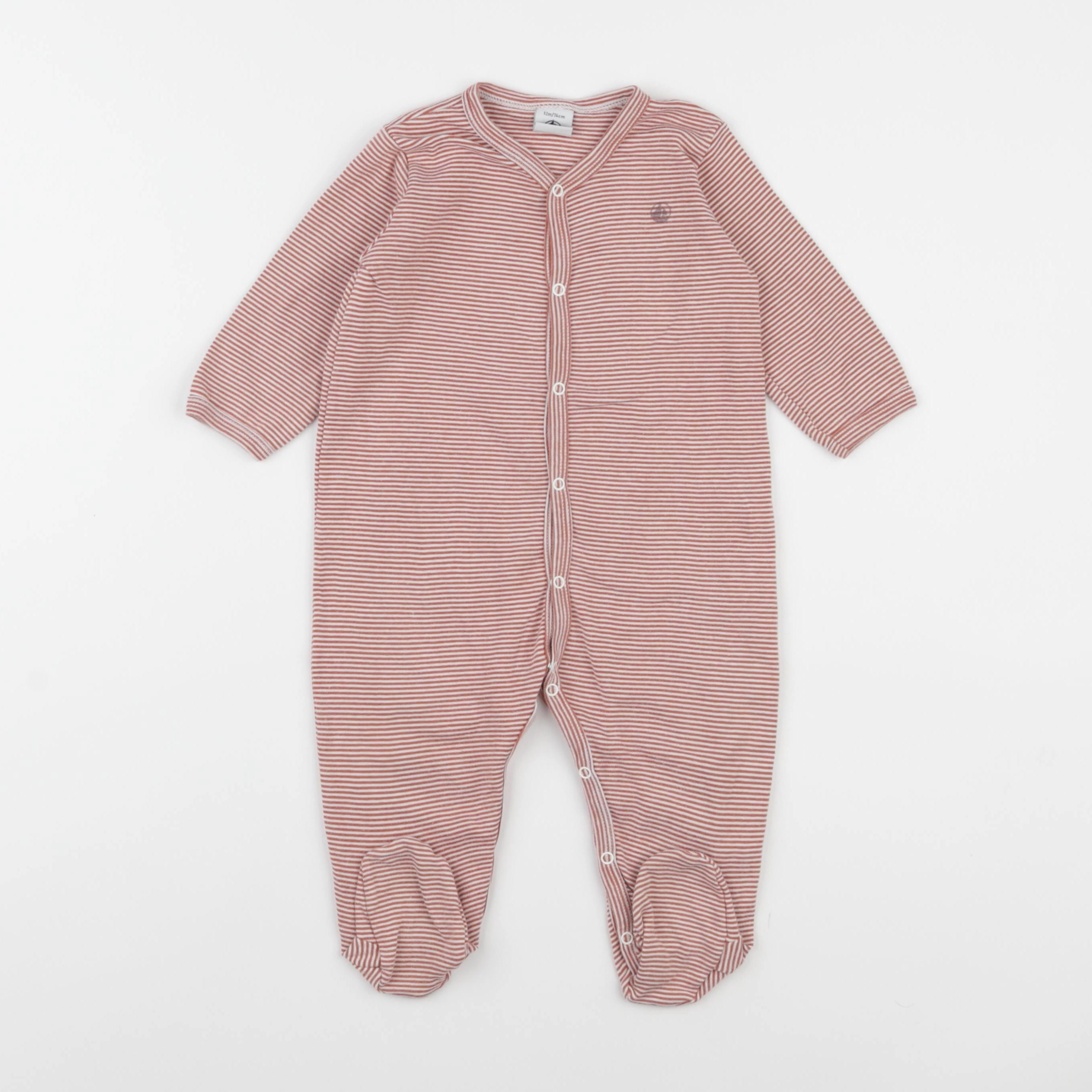 Petit Bateau - pyjama coton rouge - 12 mois
