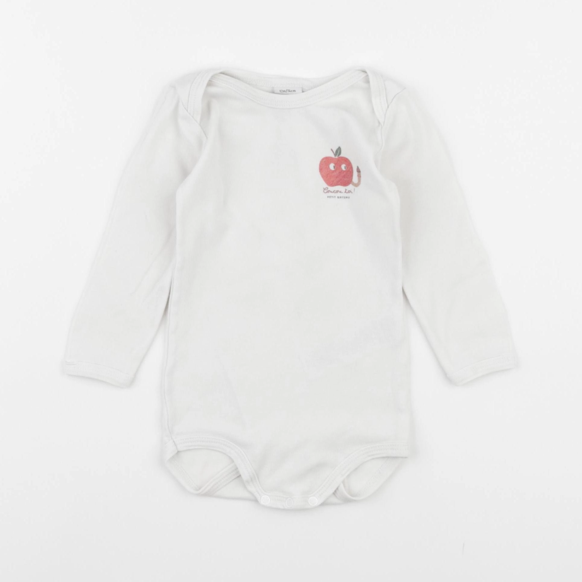 Petit Bateau - body blanc - 12 mois