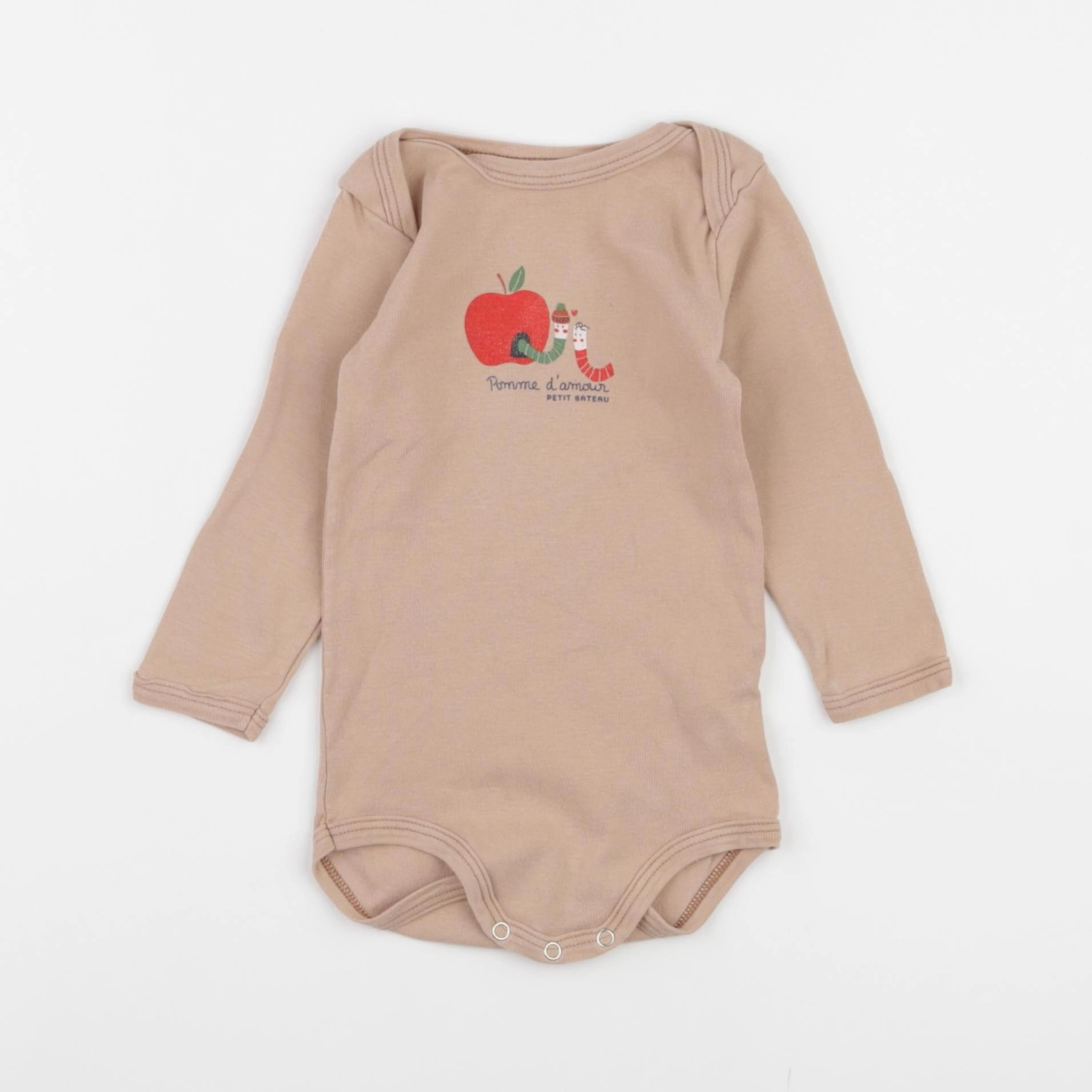 Petit Bateau - body beige - 12 mois