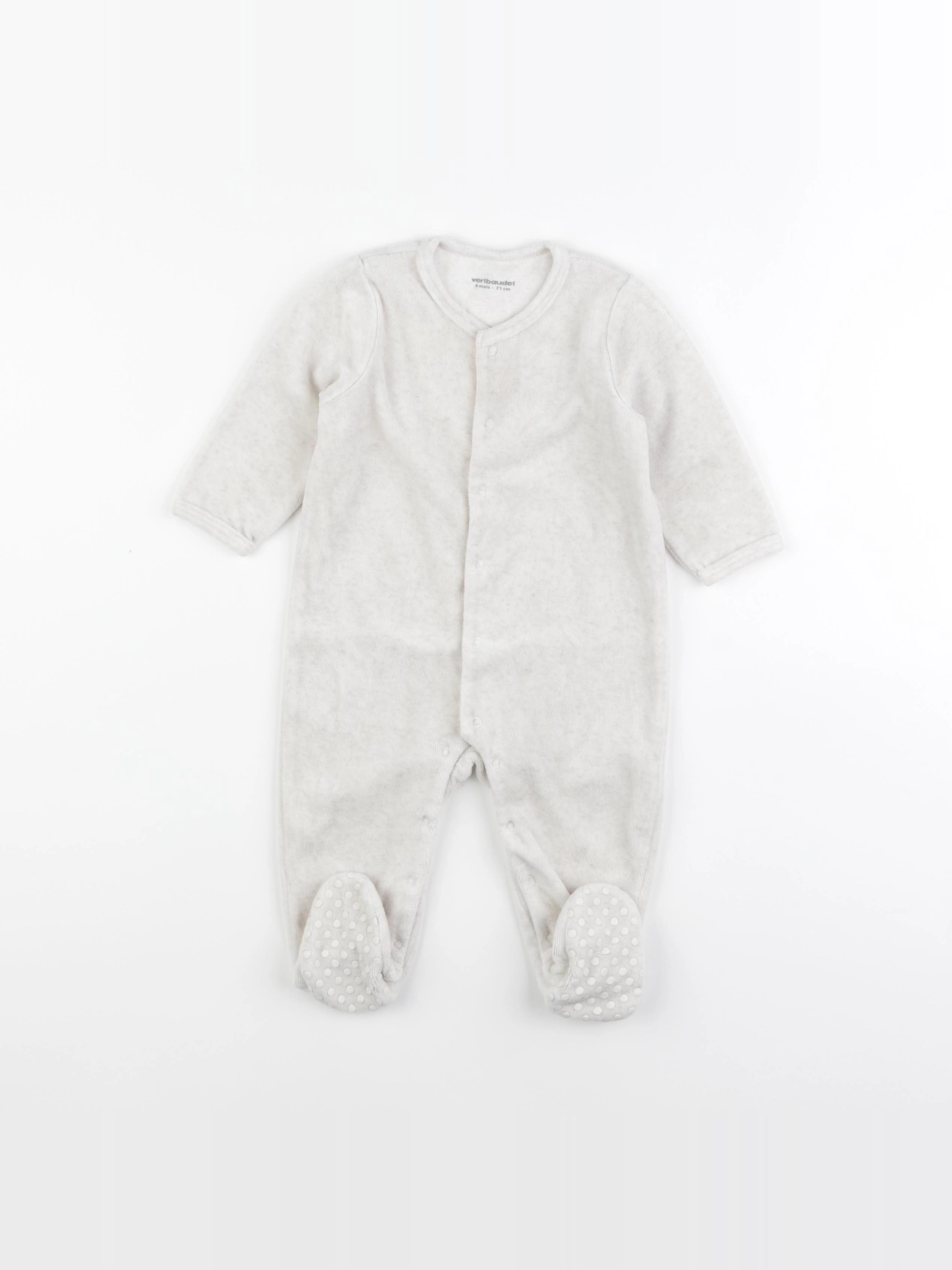 Vertbaudet - pyjama velours gris - 9 mois