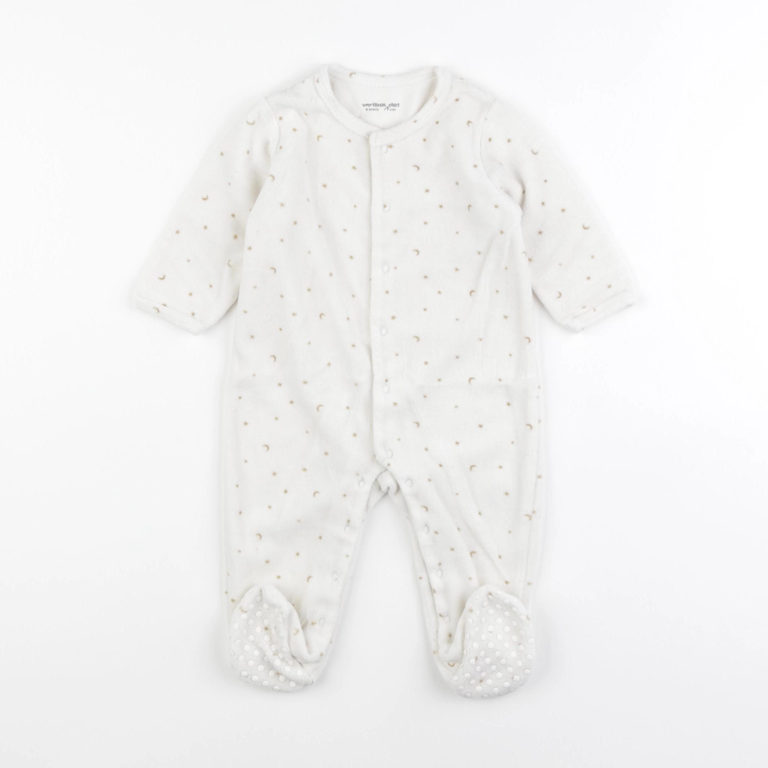 Vertbaudet - pyjama velours blanc - 9 mois
