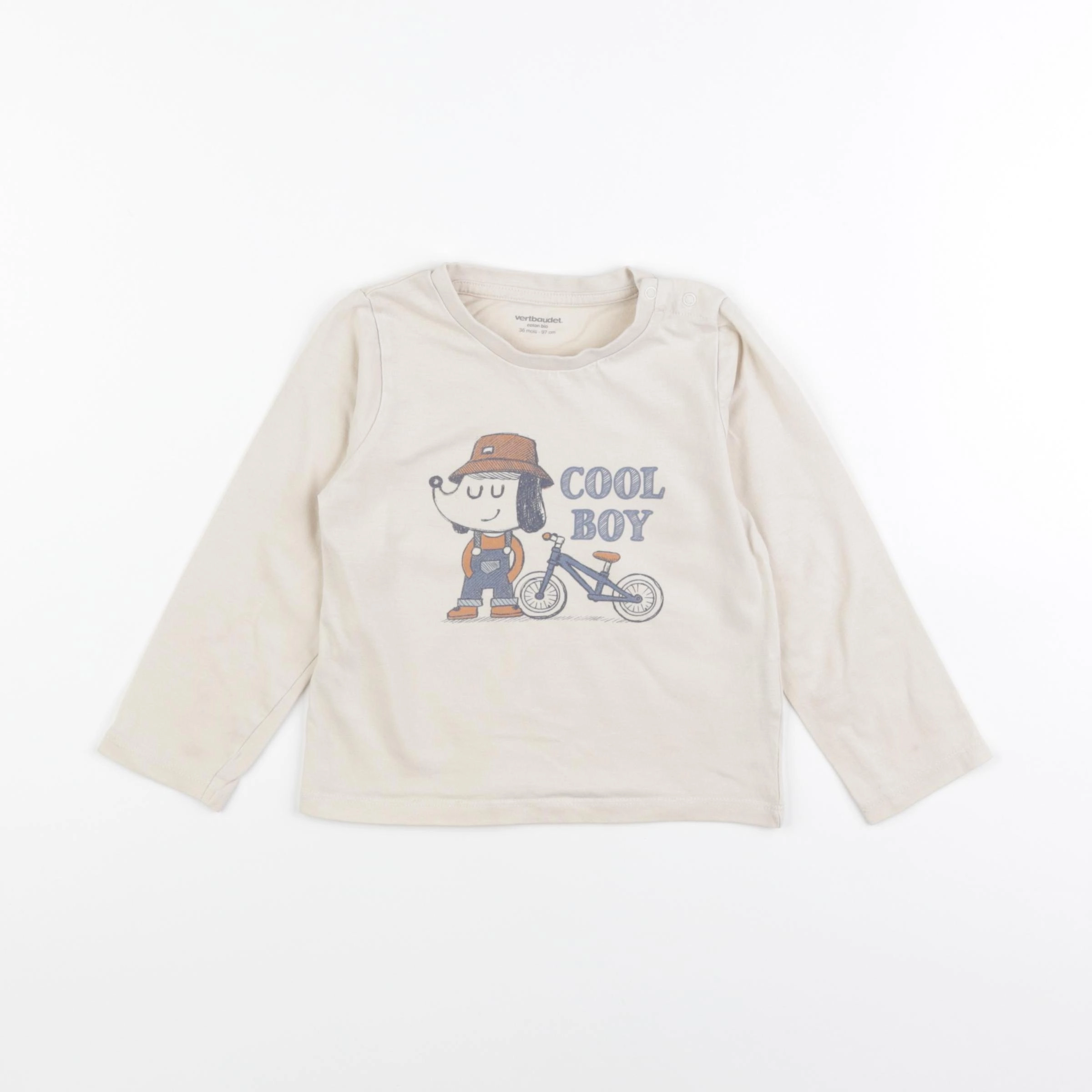 Vertbaudet - tee-shirt beige - 36 mois