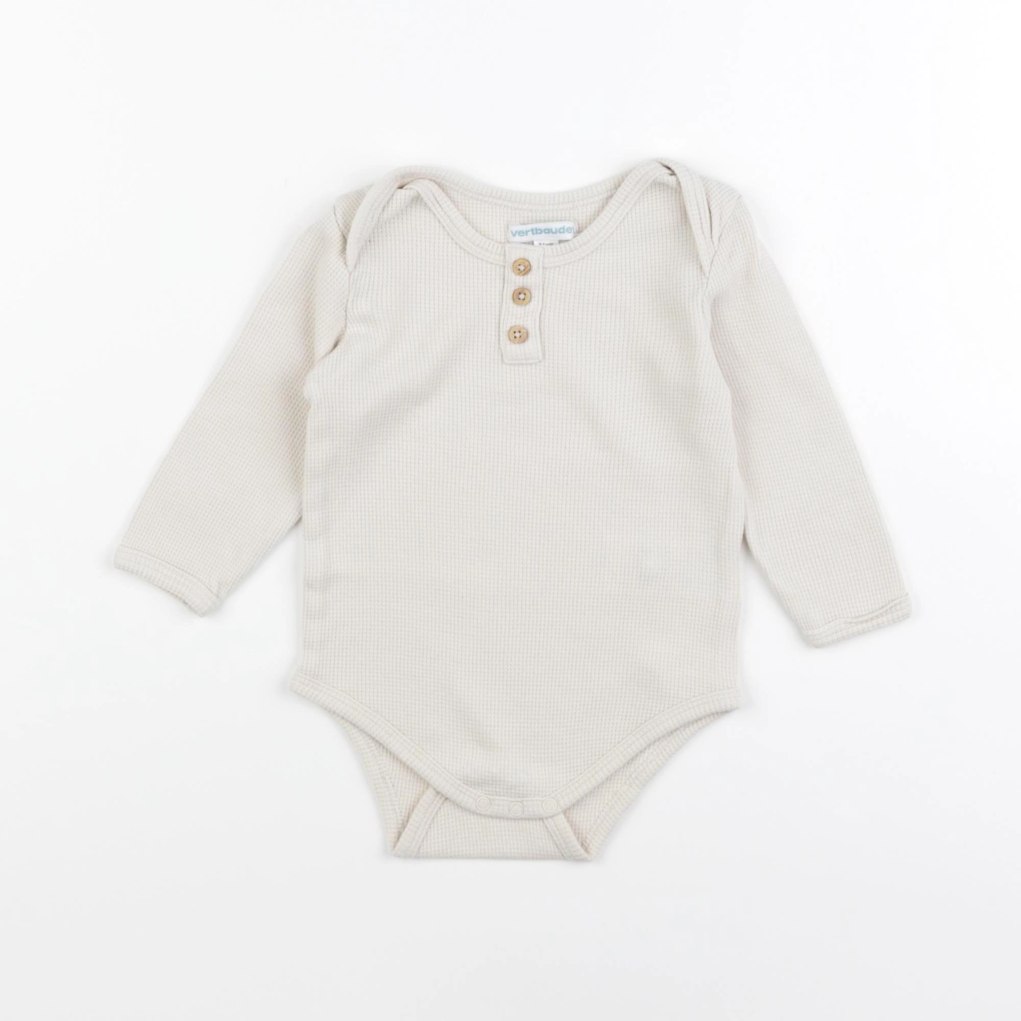 Vertbaudet - body beige - 9 mois