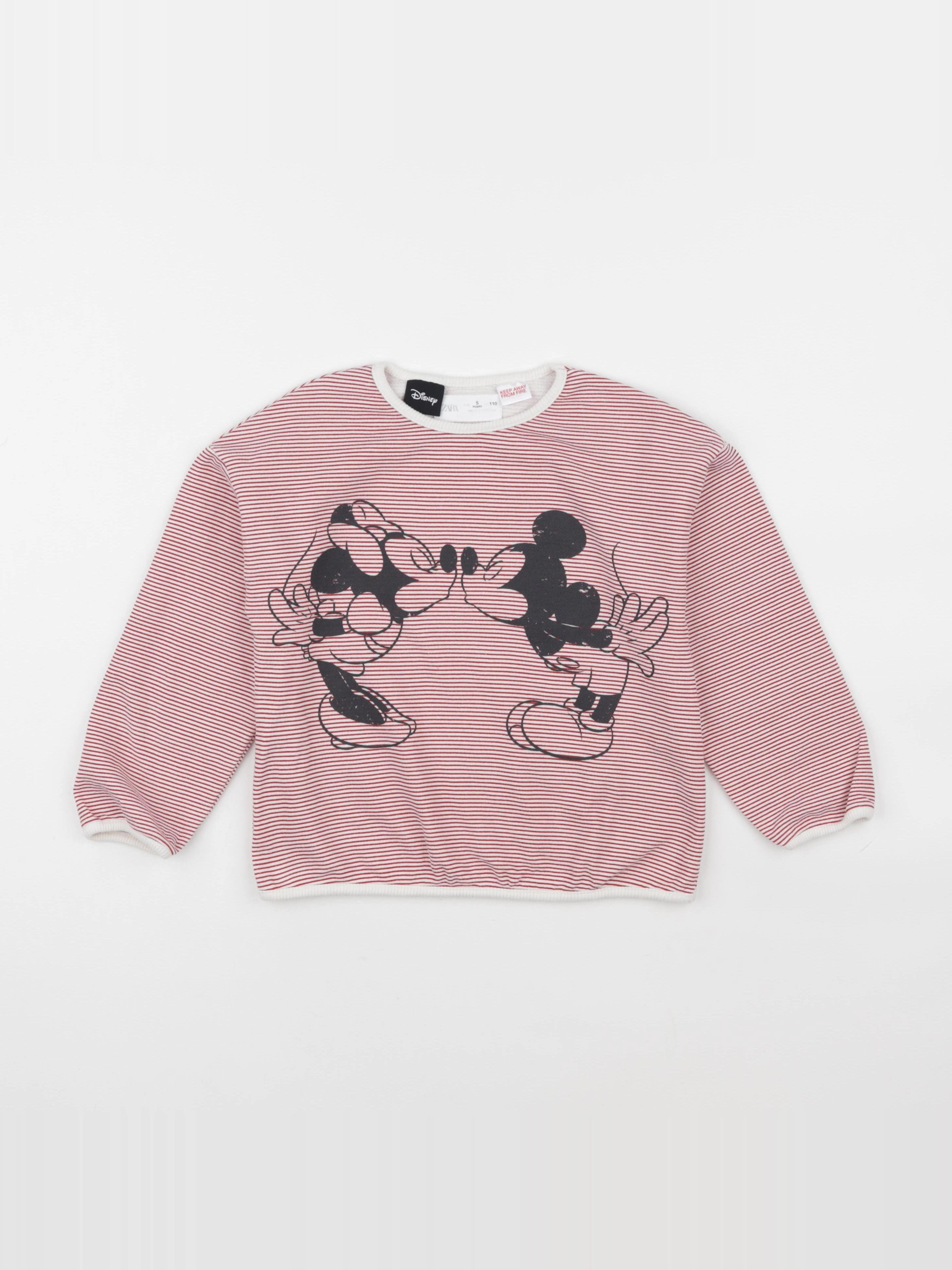 Zara - sweat rouge, blanc - 5 ans