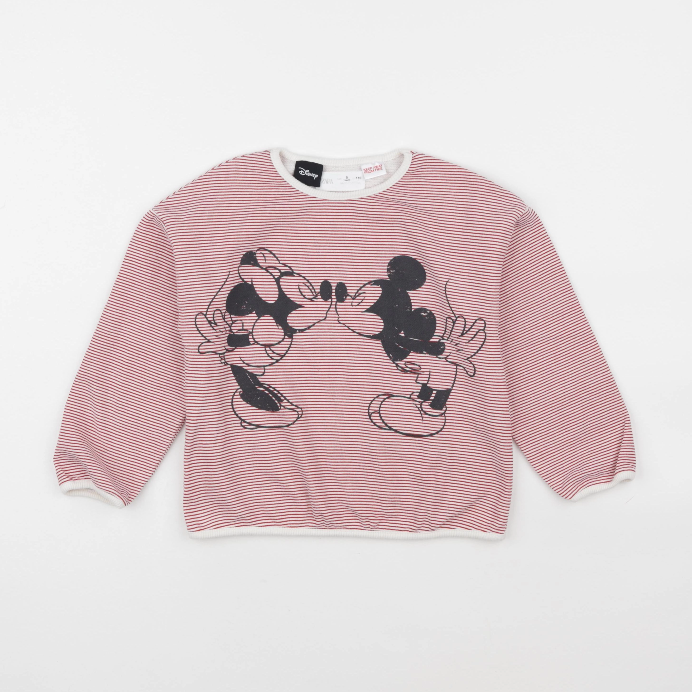 Zara - sweat rouge, blanc - 5 ans