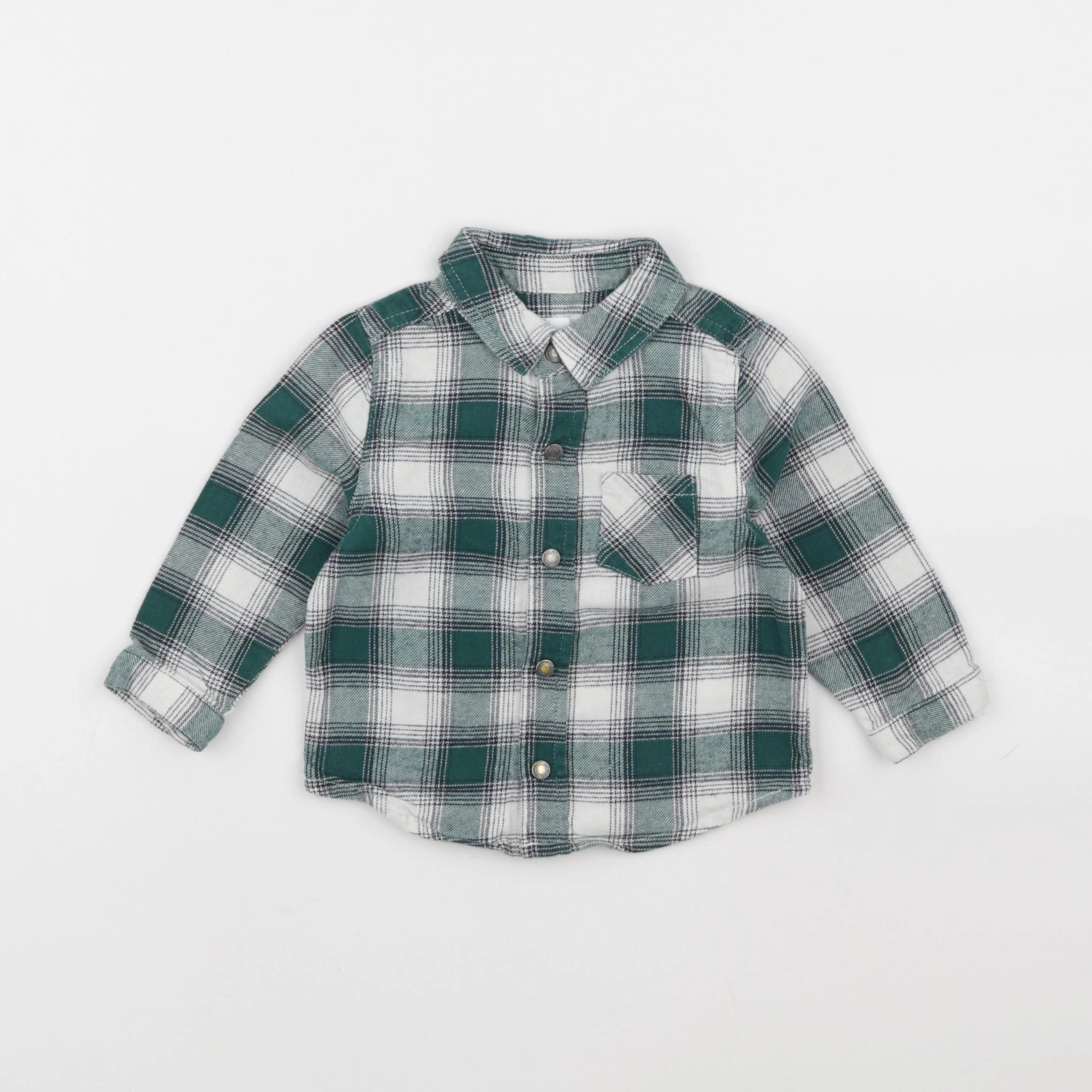 Vertbaudet - chemise vert - 12 mois