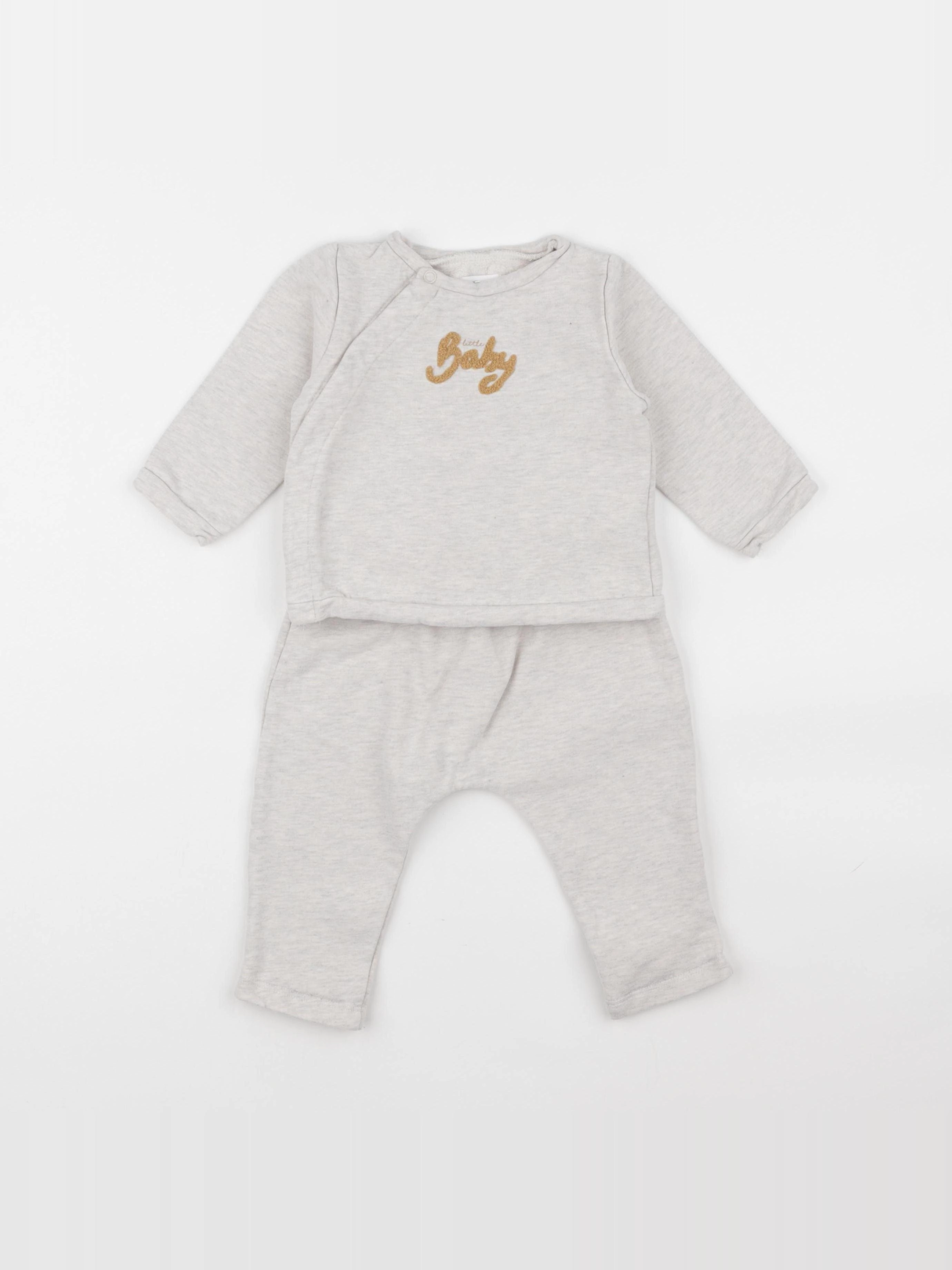 Vertbaudet - ensemble beige - 9 mois