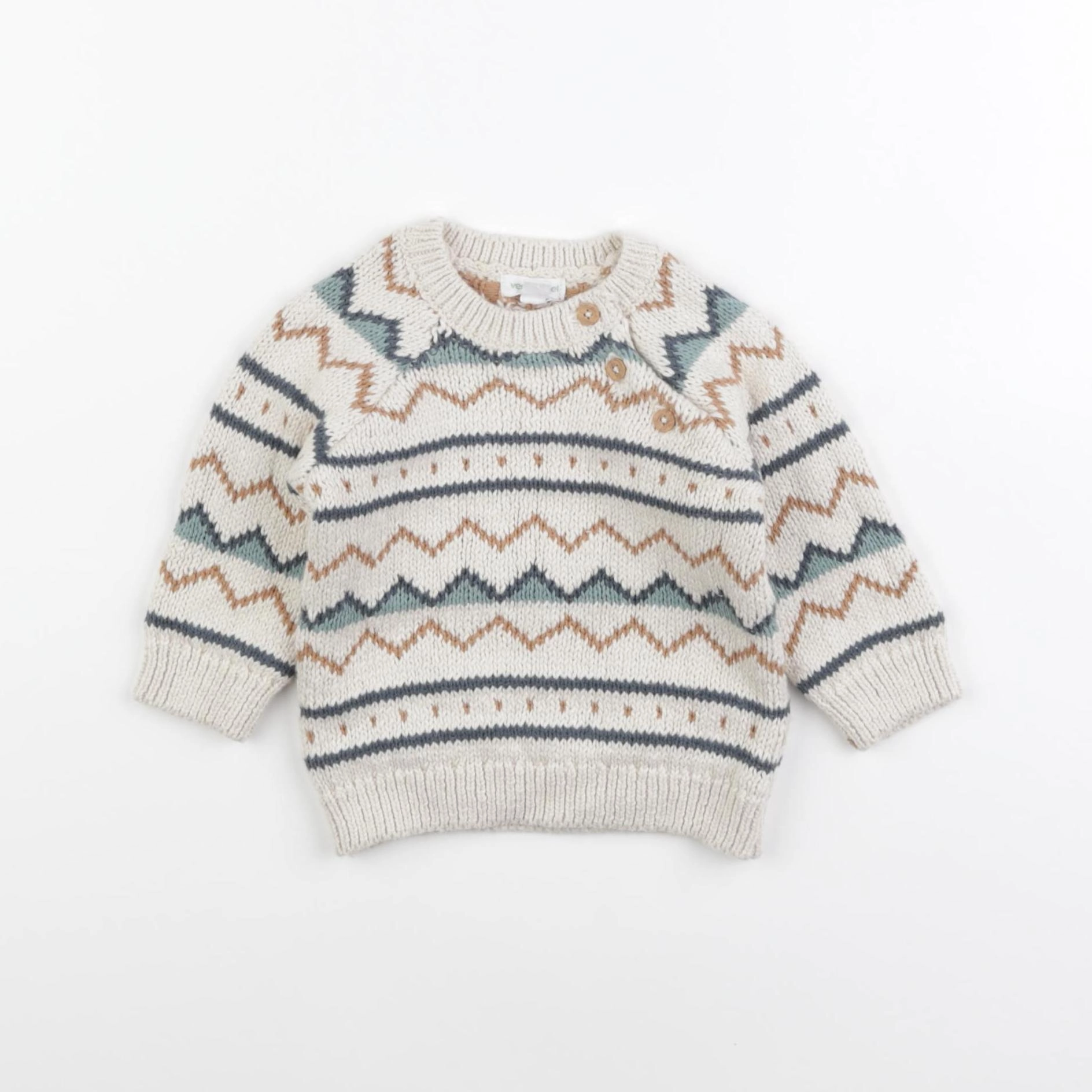 Vertbaudet - pull beige - 3 mois