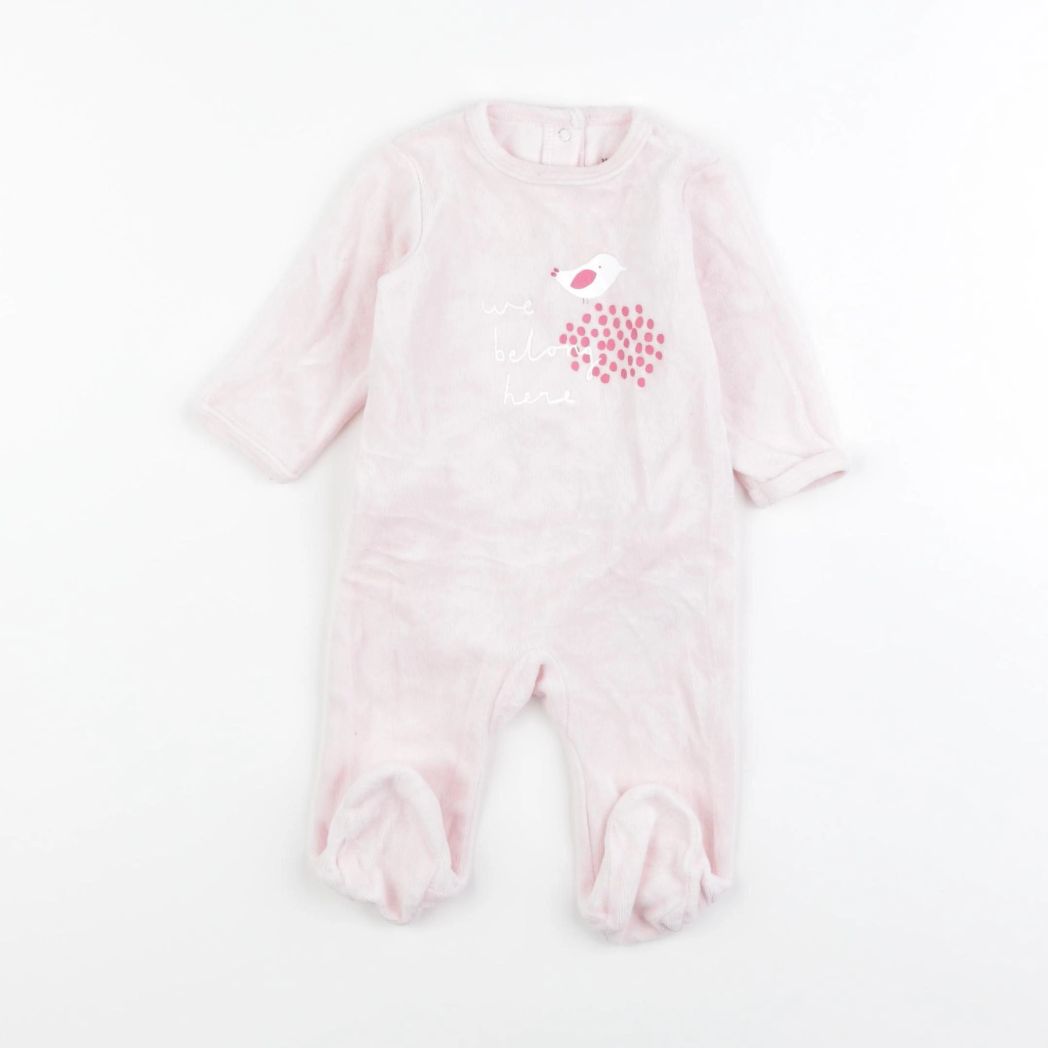 Vertbaudet - pyjama velours rose - 3 mois