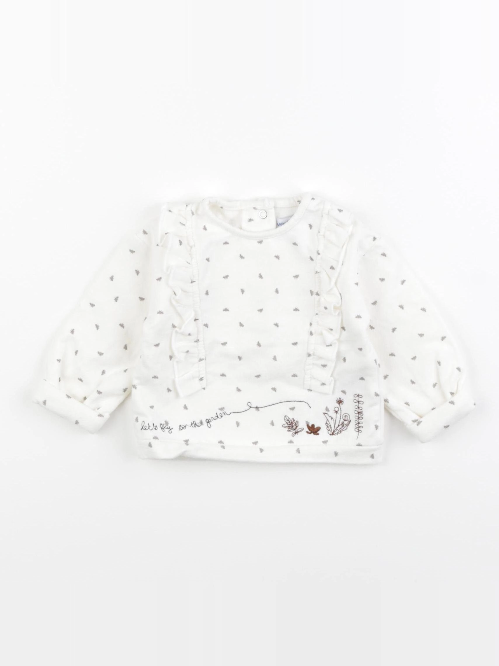 Vertbaudet - sweat blanc - 6 mois