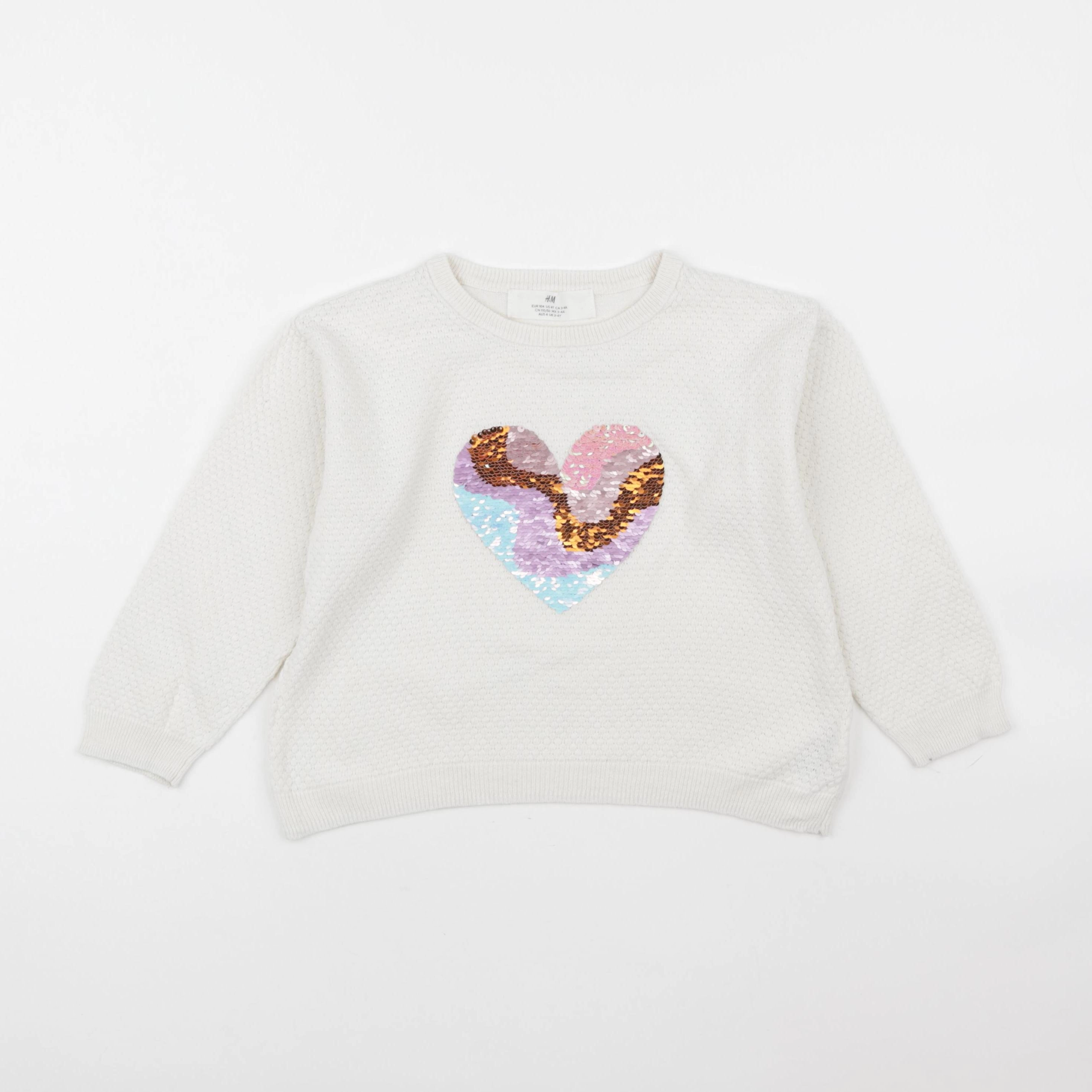 H&M - pull beige - 3/4 ans