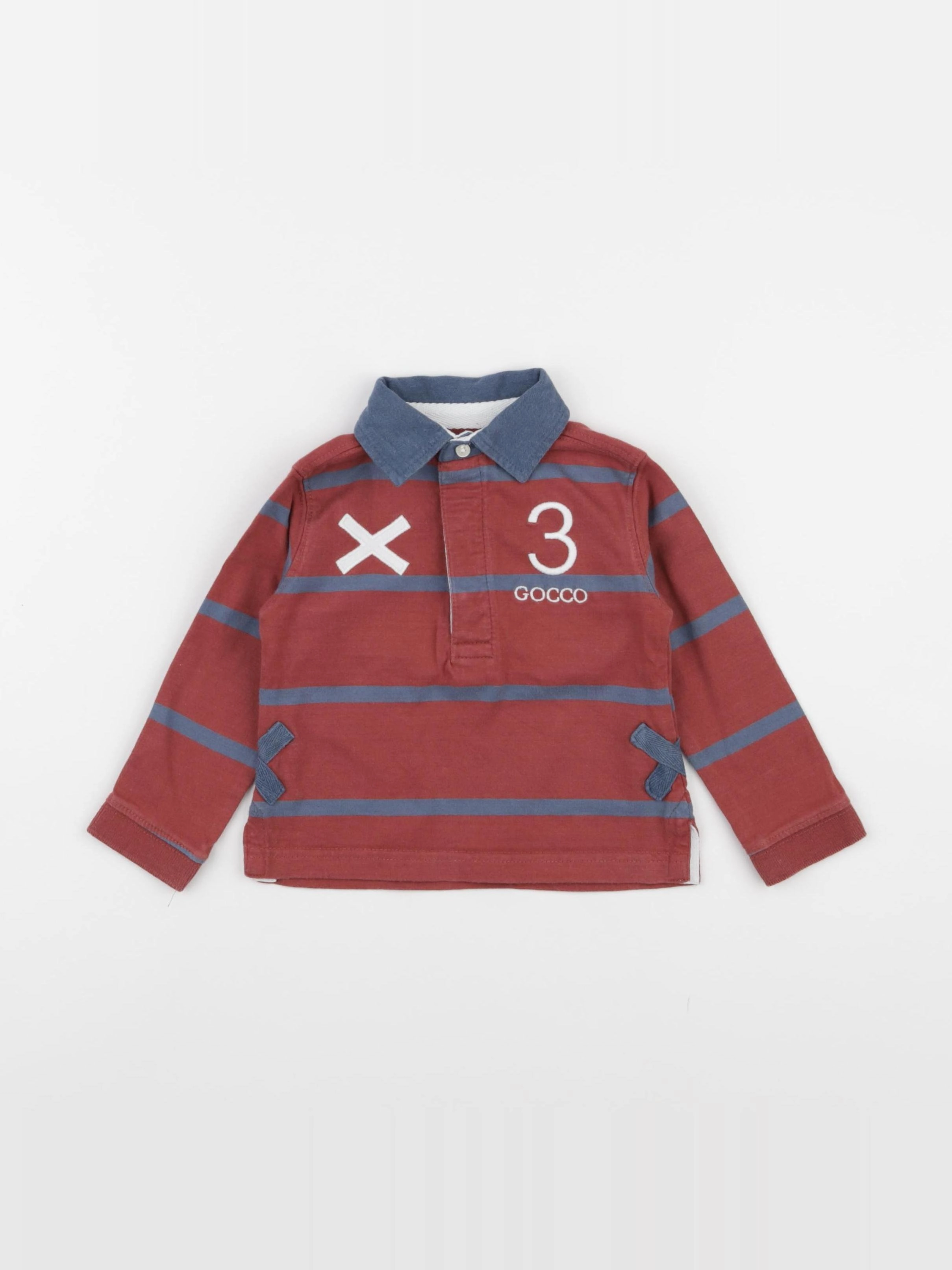 Gocco - polo bleu, rouge - 12/18 mois