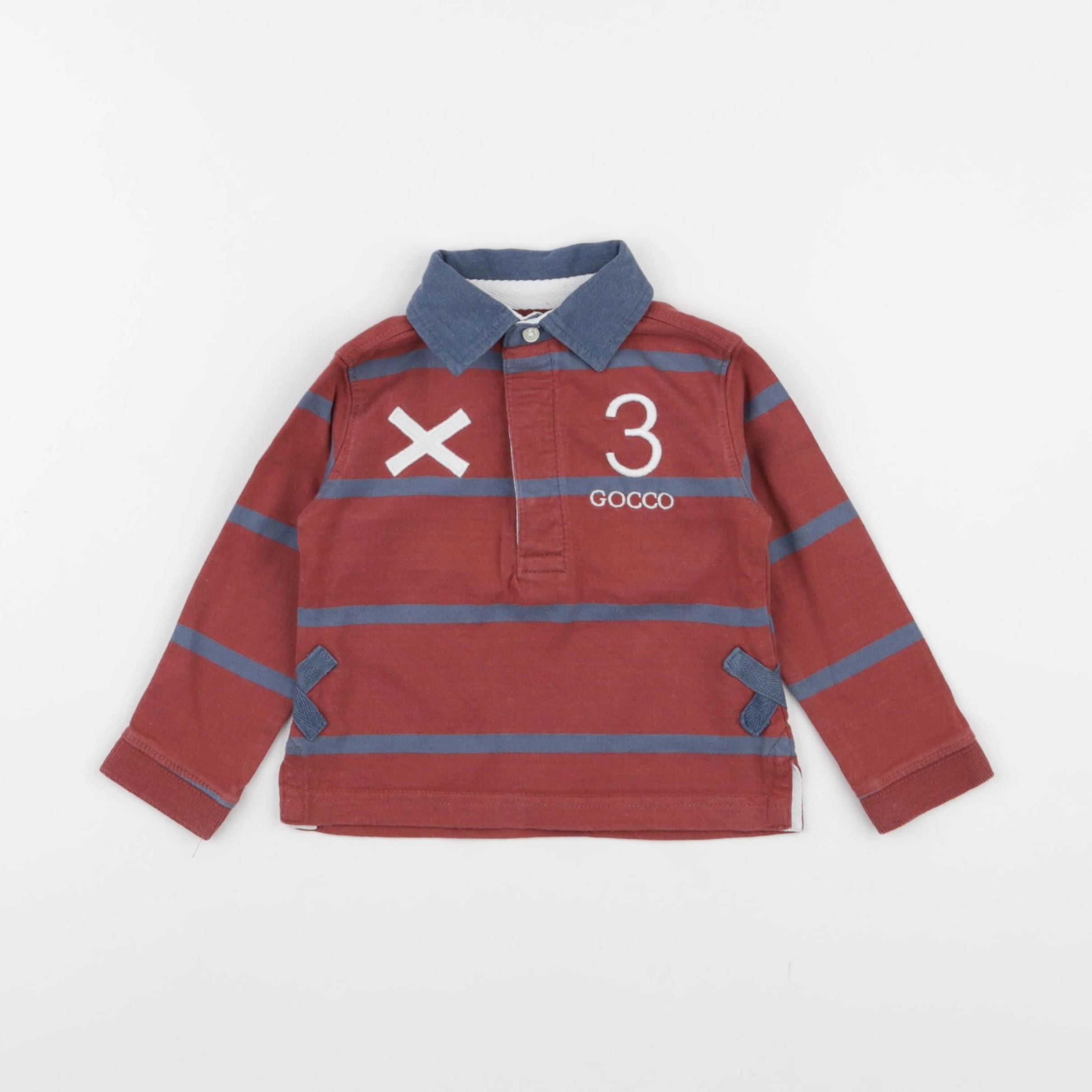 Gocco - polo bleu, rouge - 12/18 mois