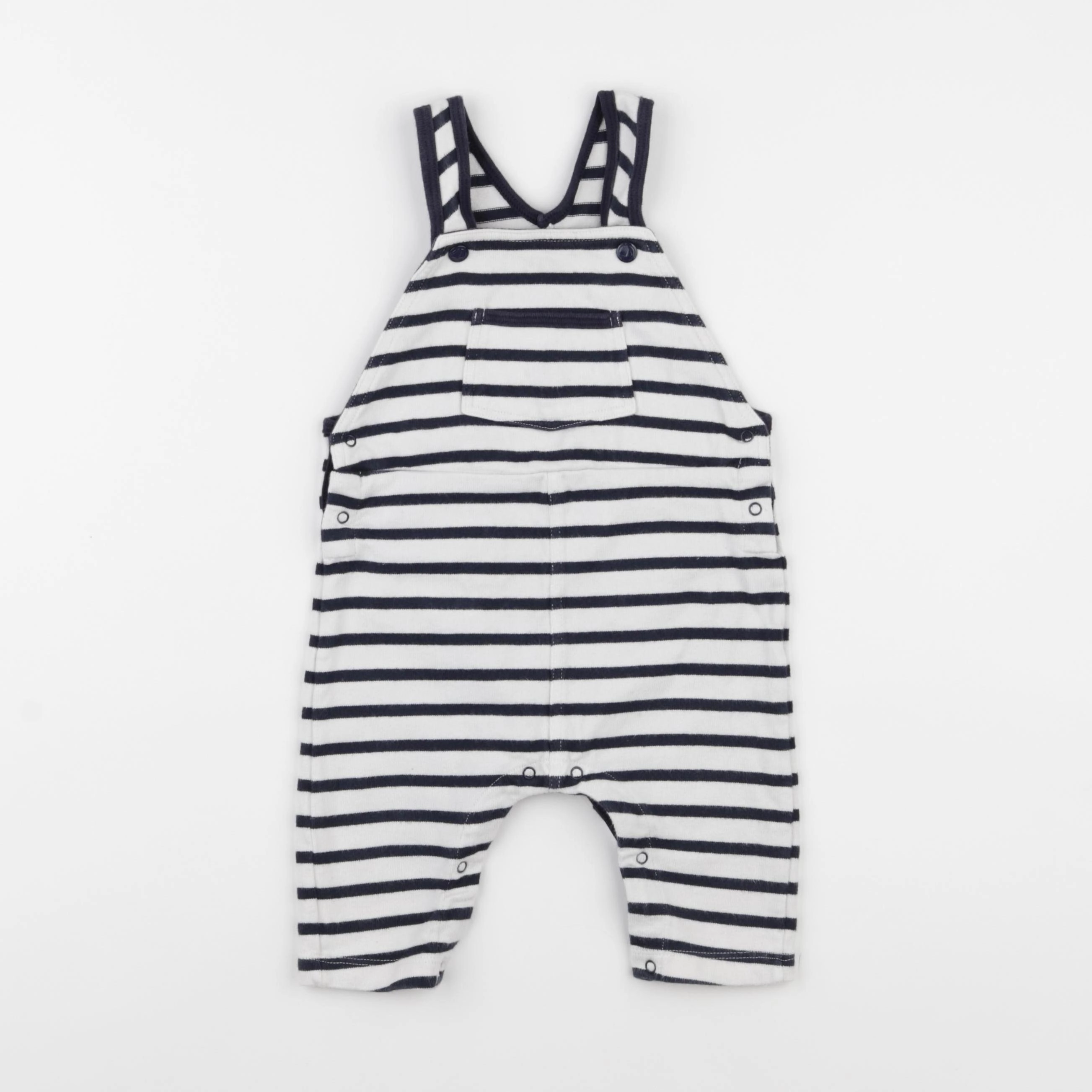 Petit Bateau - salopette bleu, blanc - 12 mois