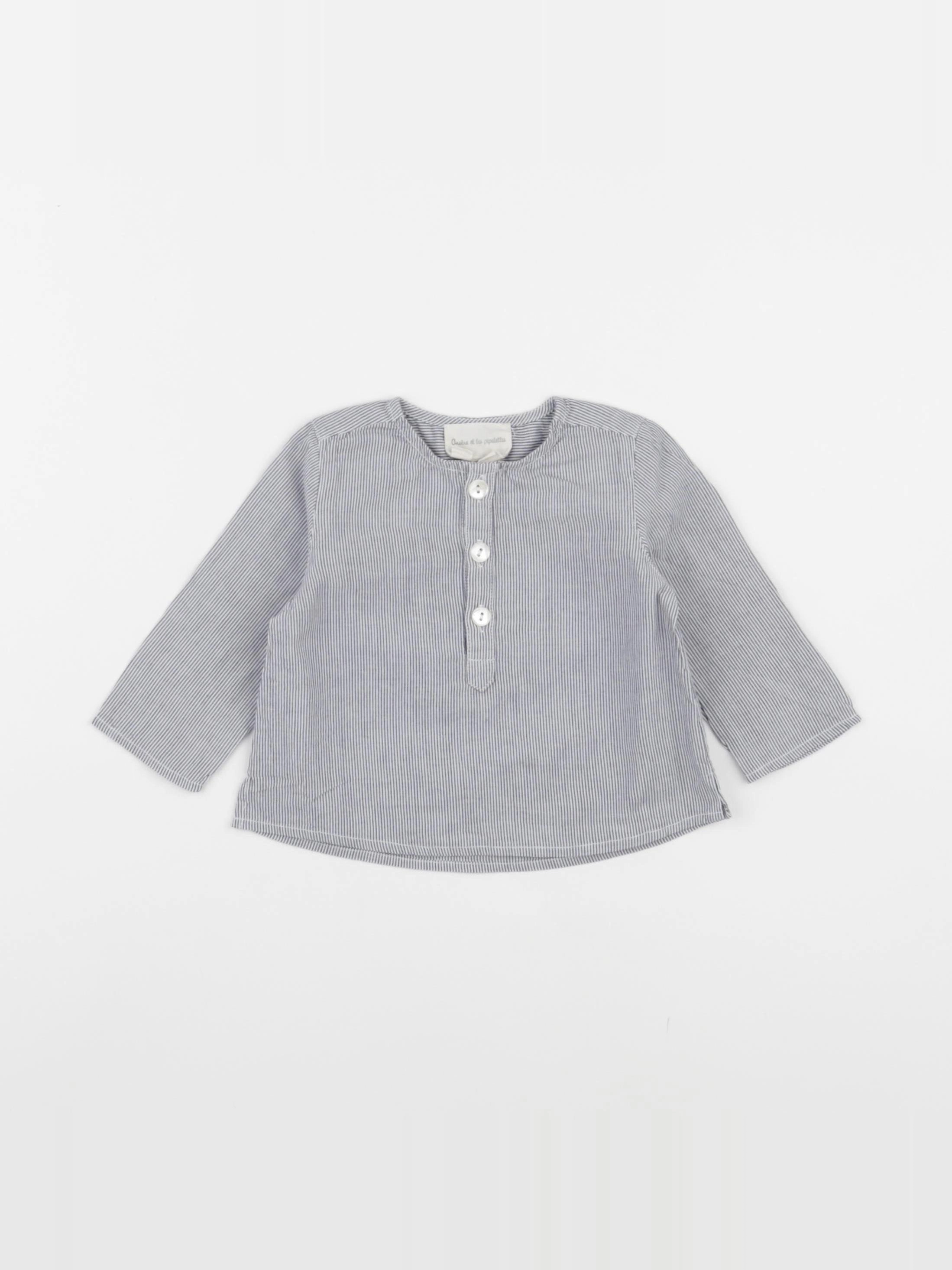 Arsène et les pipelettes - chemise bleu - 6 mois