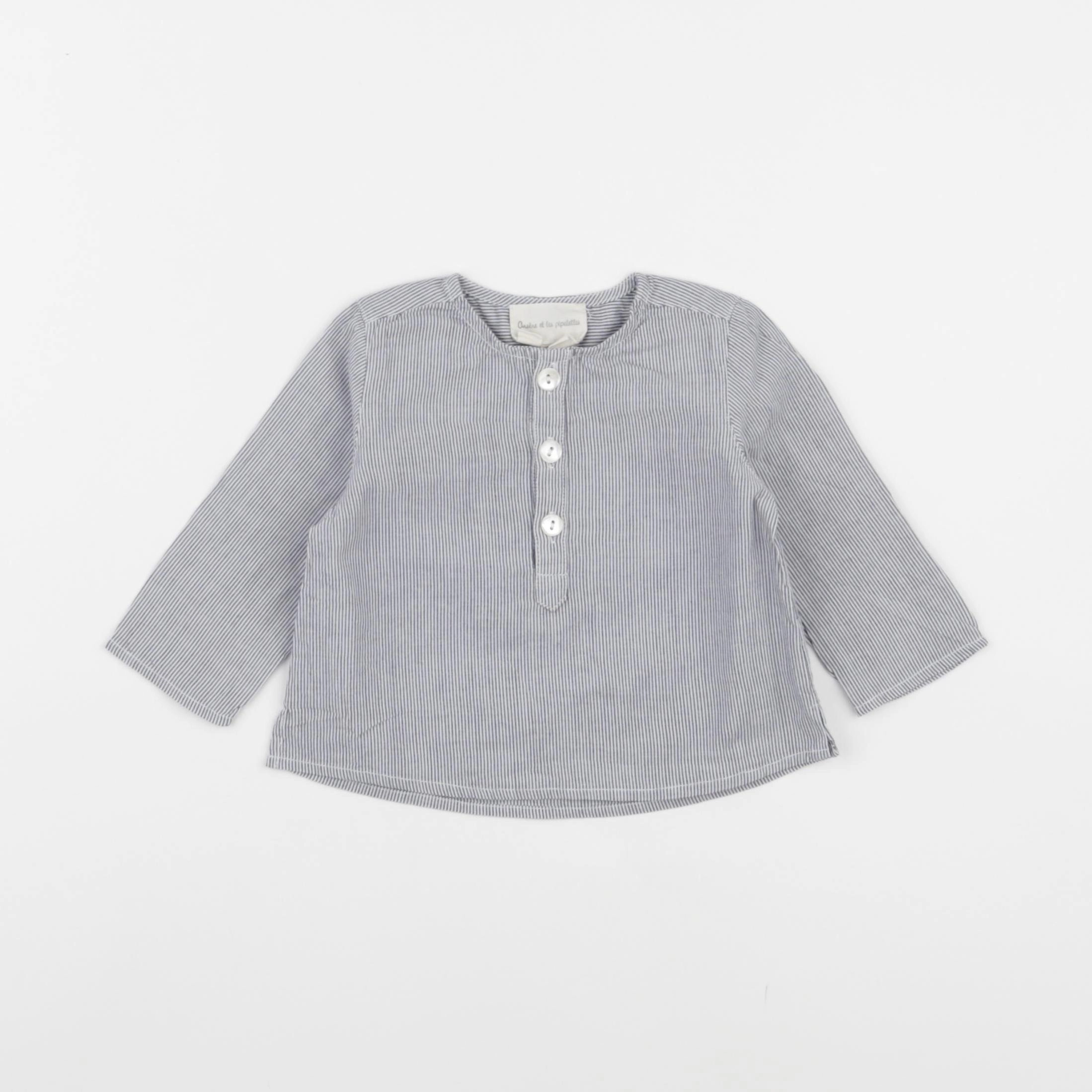 Arsène et les pipelettes - chemise bleu - 6 mois
