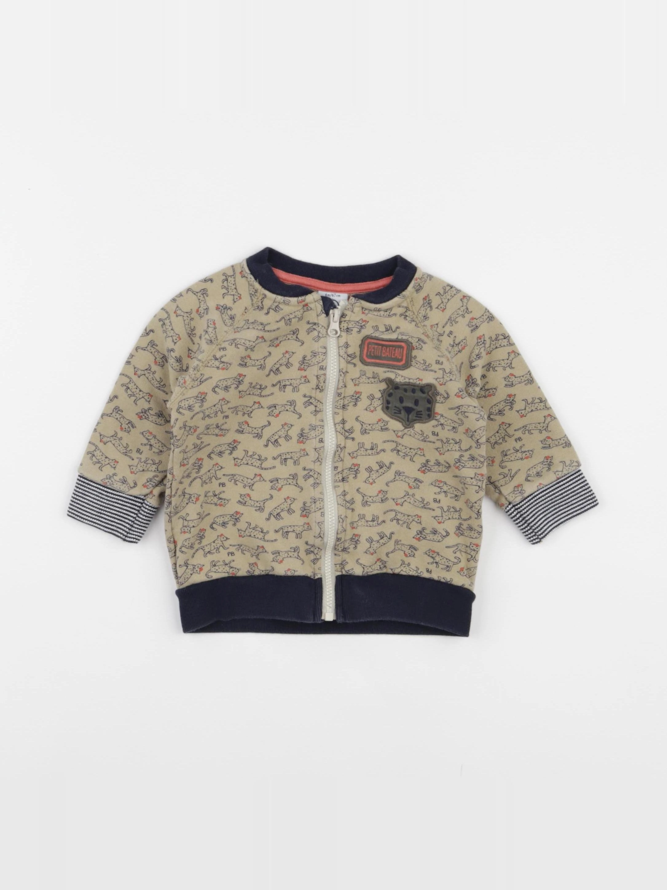 Petit Bateau - sweat marron - 6 mois