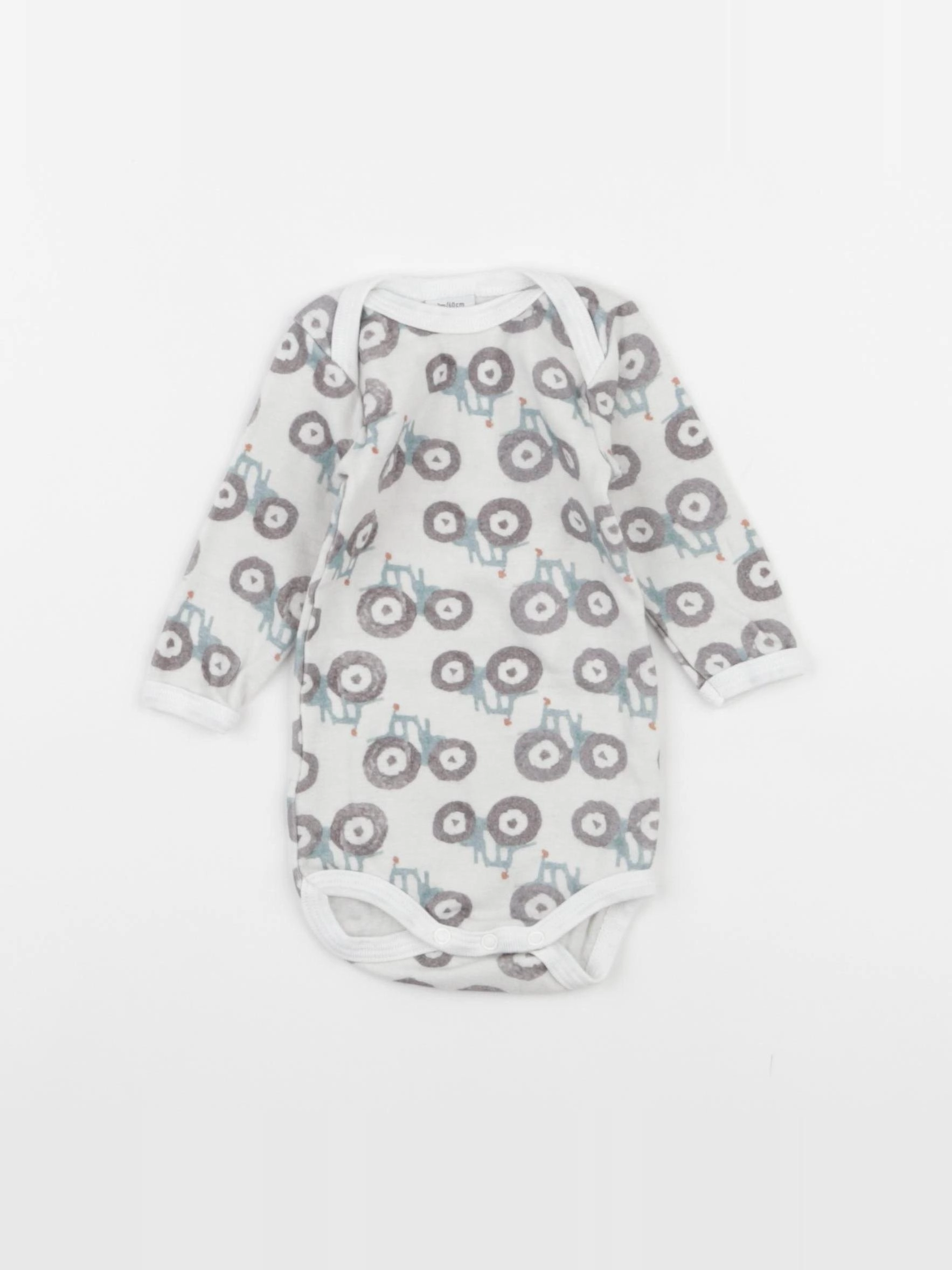Petit Bateau - body blanc, gris - 3 mois