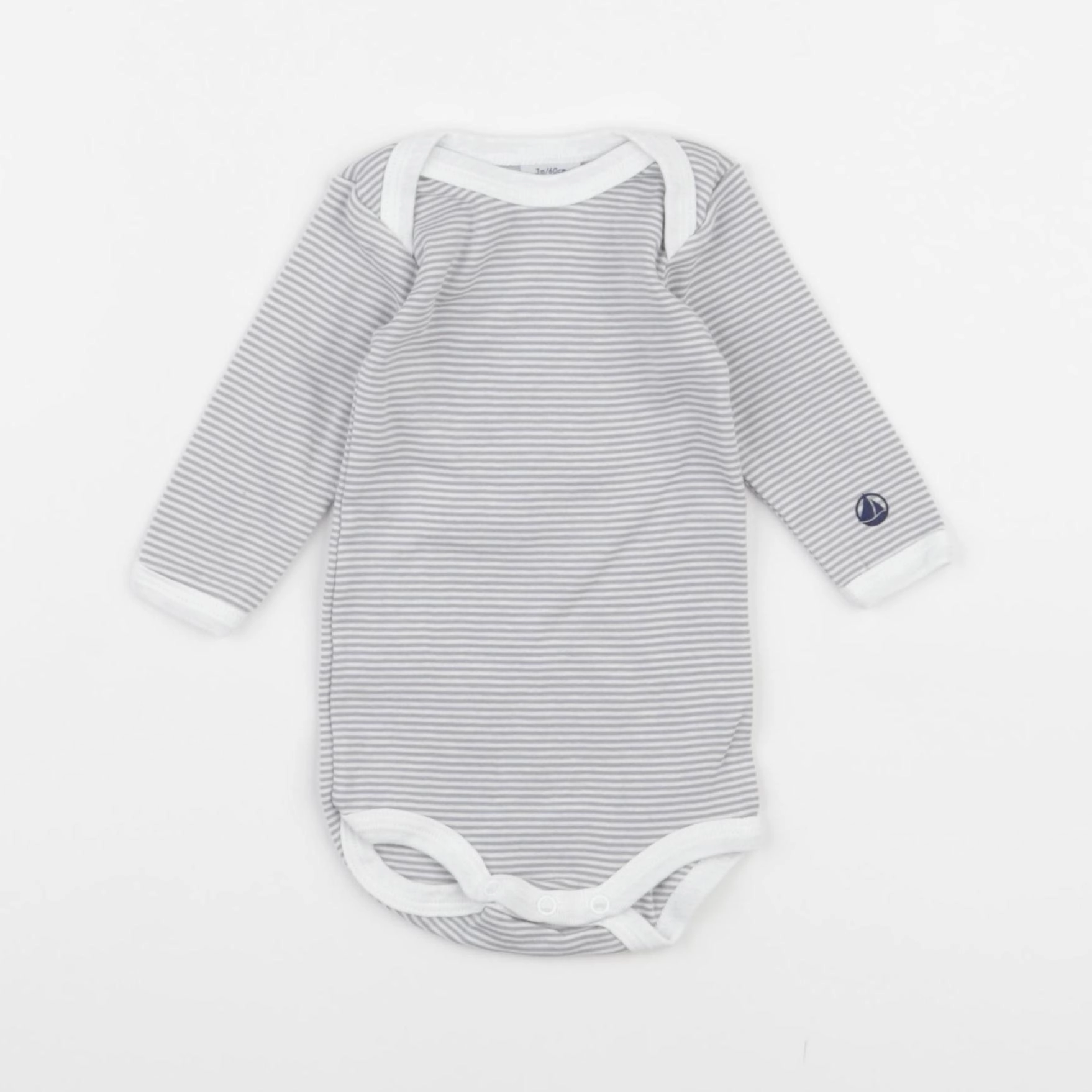 Petit Bateau - body gris - 3 mois