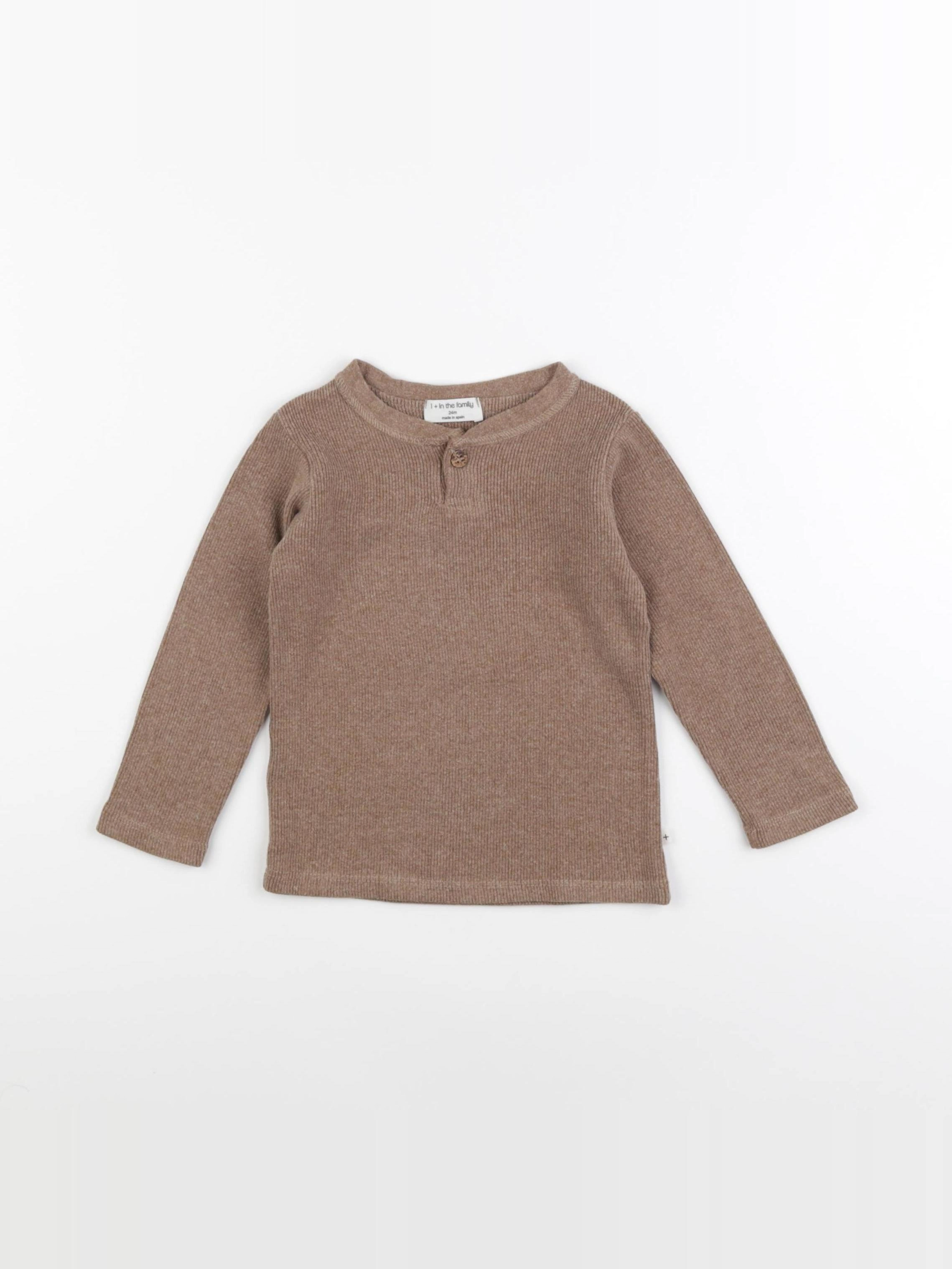 1+ In the family - tee-shirt marron - 24 mois