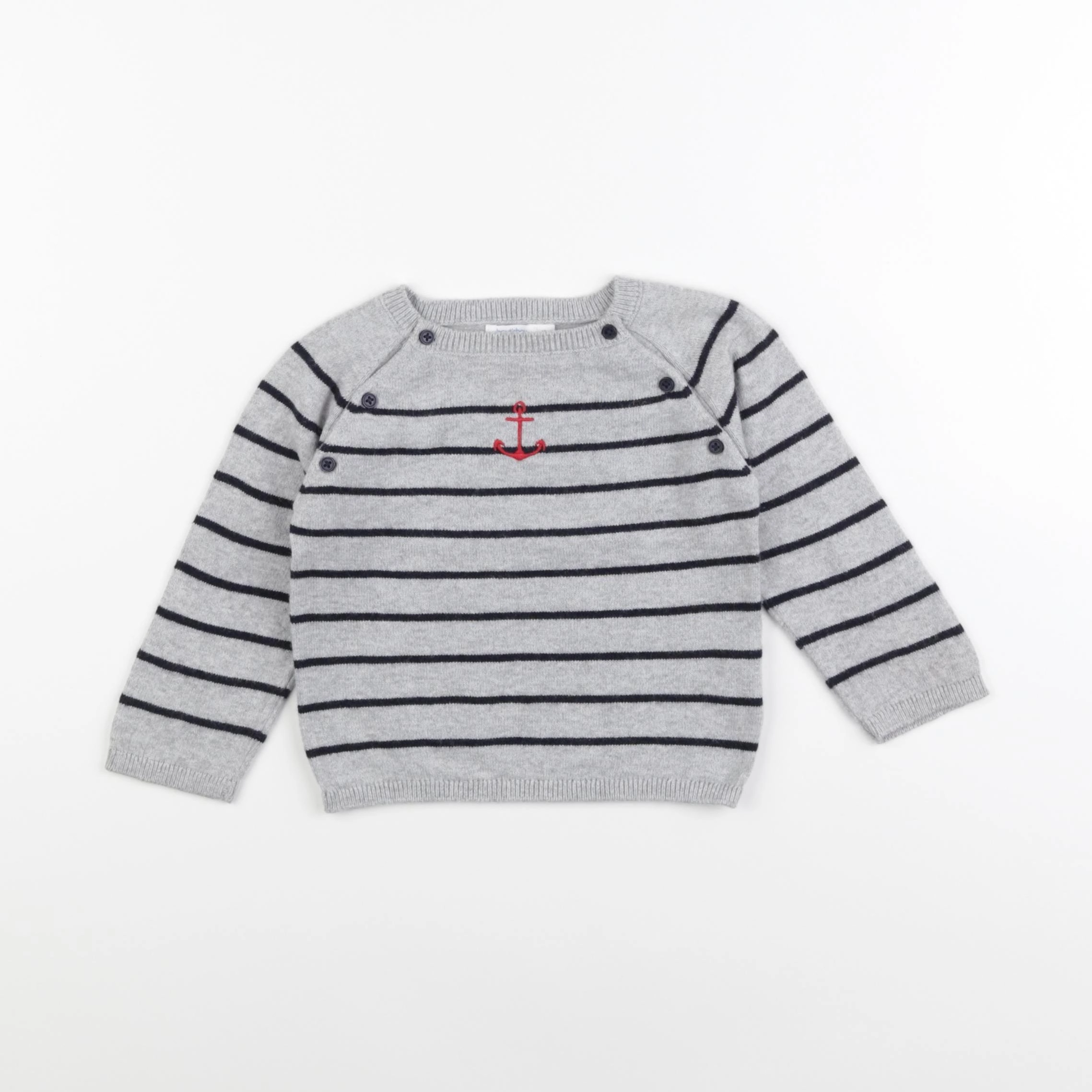 Boutchou - pull gris - 12 mois