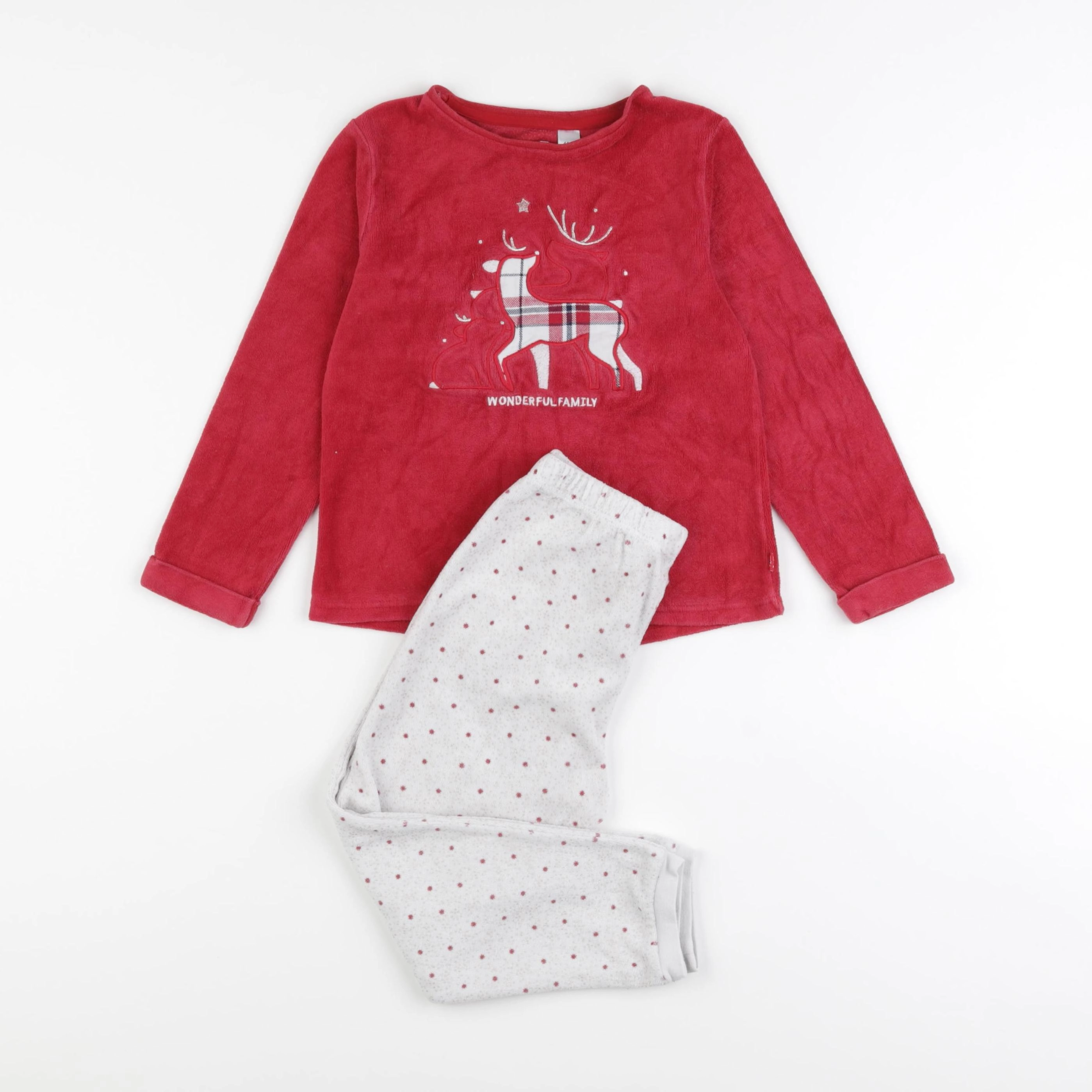 Okaidi - pyjama velours rouge - 4 ans