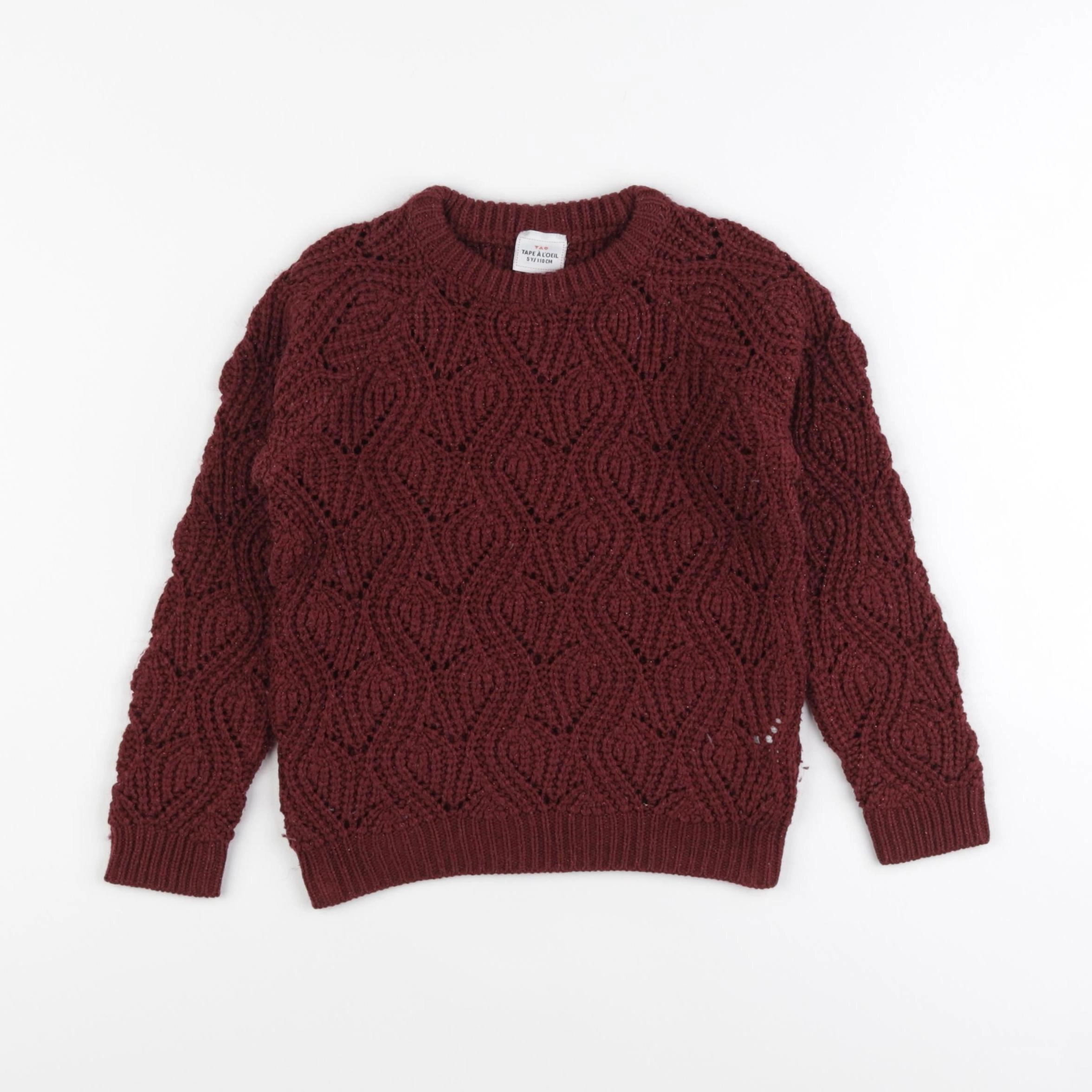 Tape à l'oeil - pull rouge, or - 5 ans