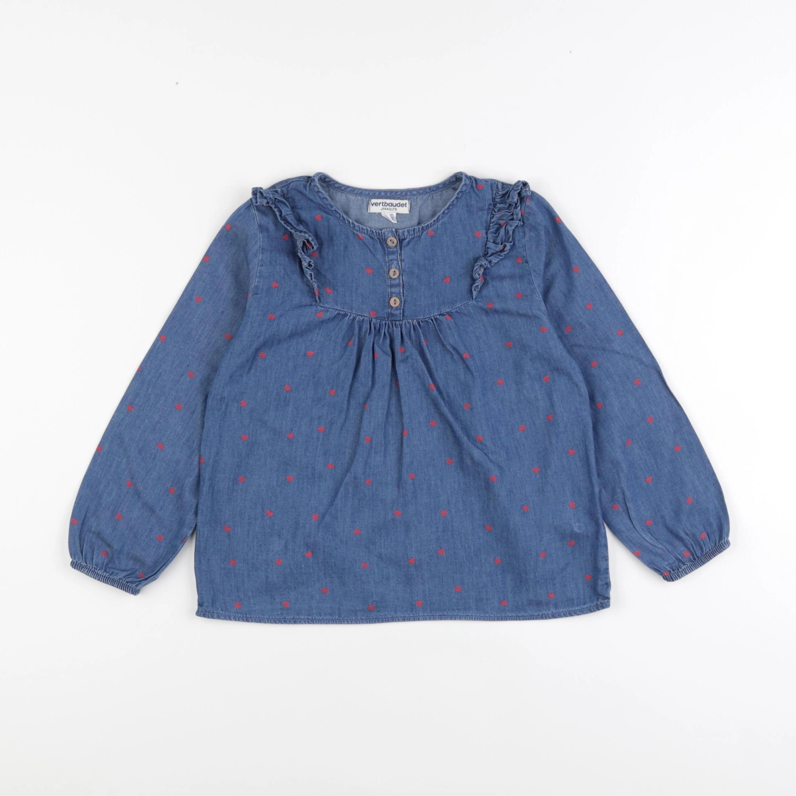 Vertbaudet - blouse bleu - 6 ans