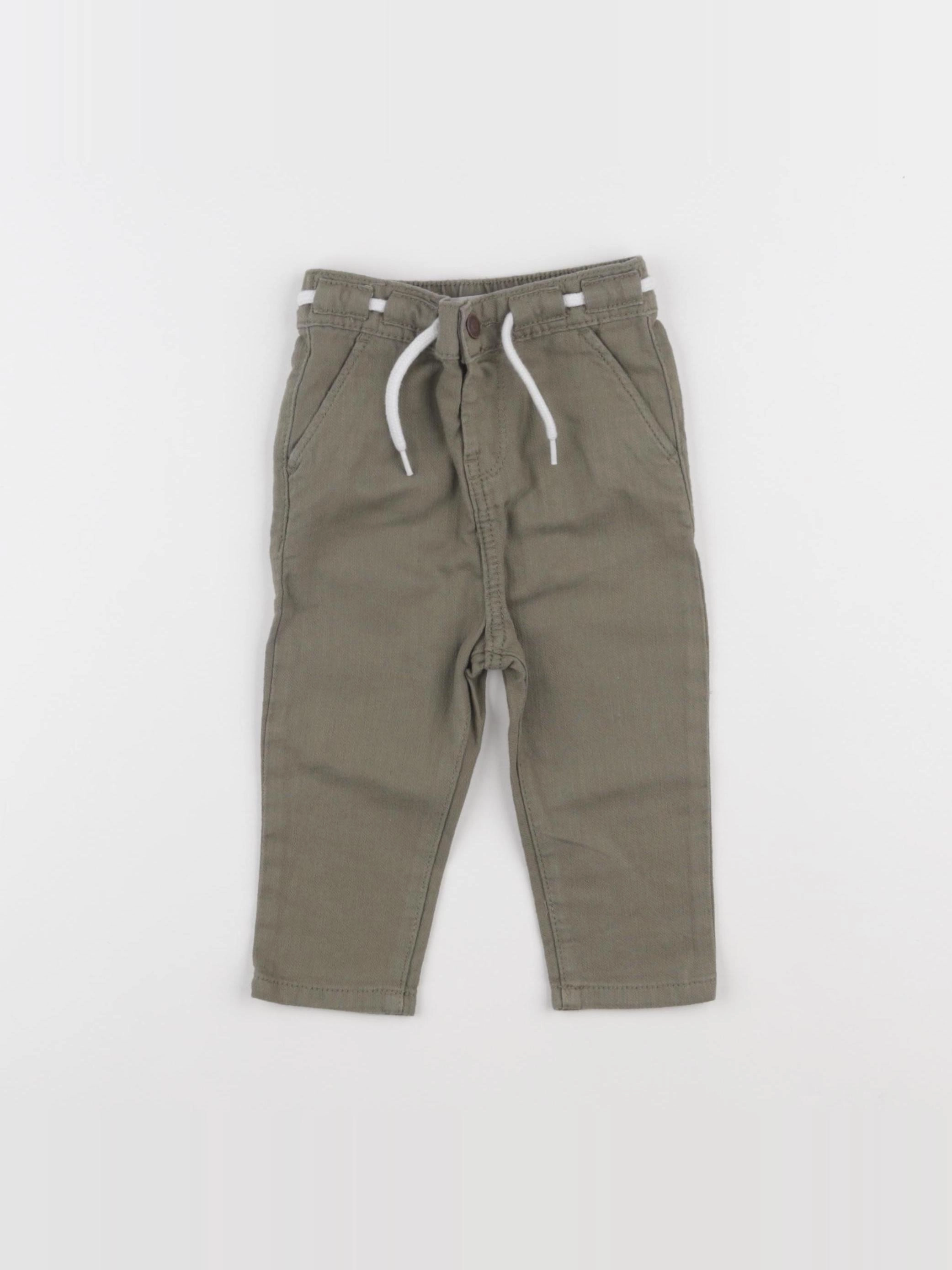 Vertbaudet - pantalon vert - 9 mois