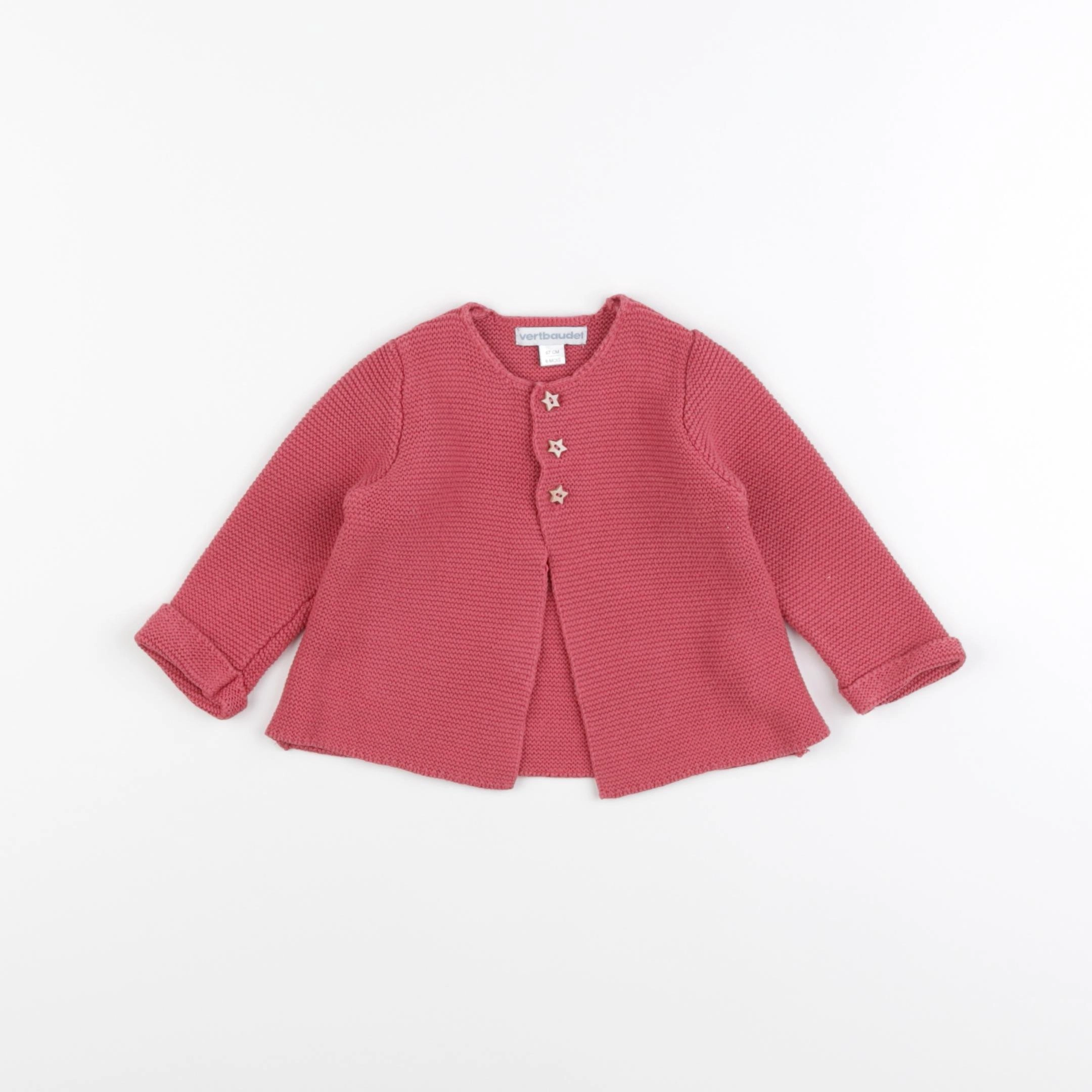 Vertbaudet - gilet rose - 6 mois
