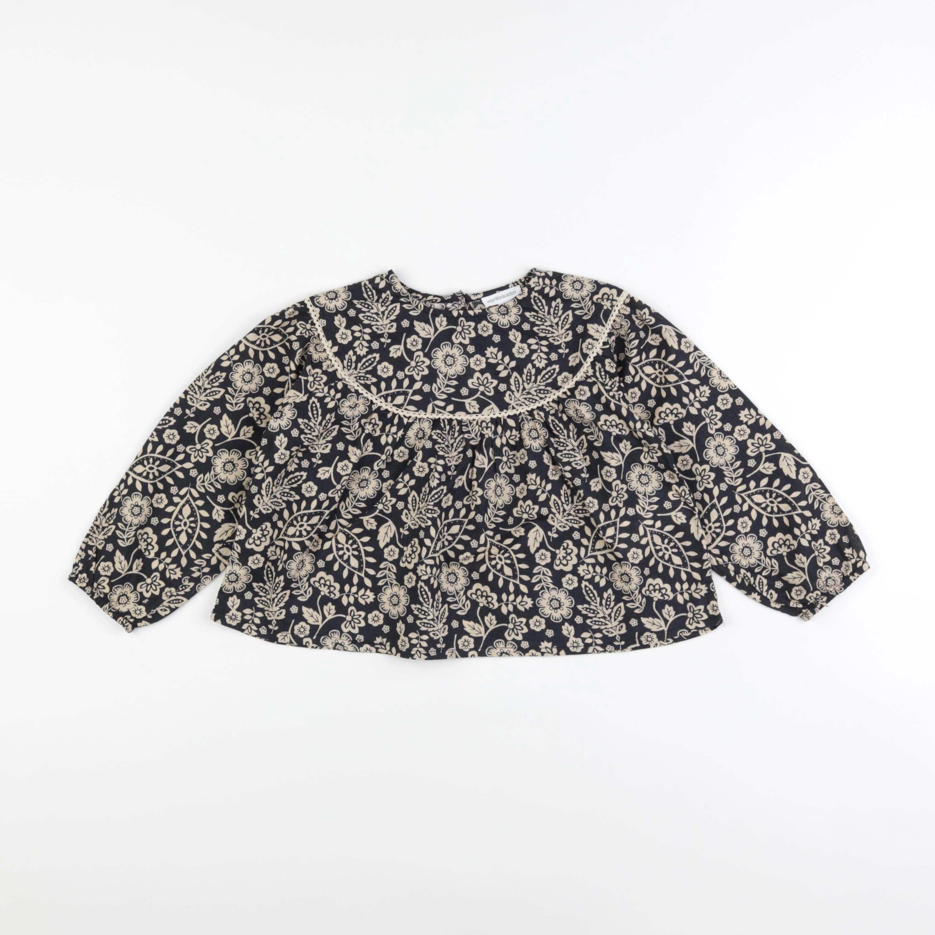 Vertbaudet - blouse bleu, beige - 3 ans