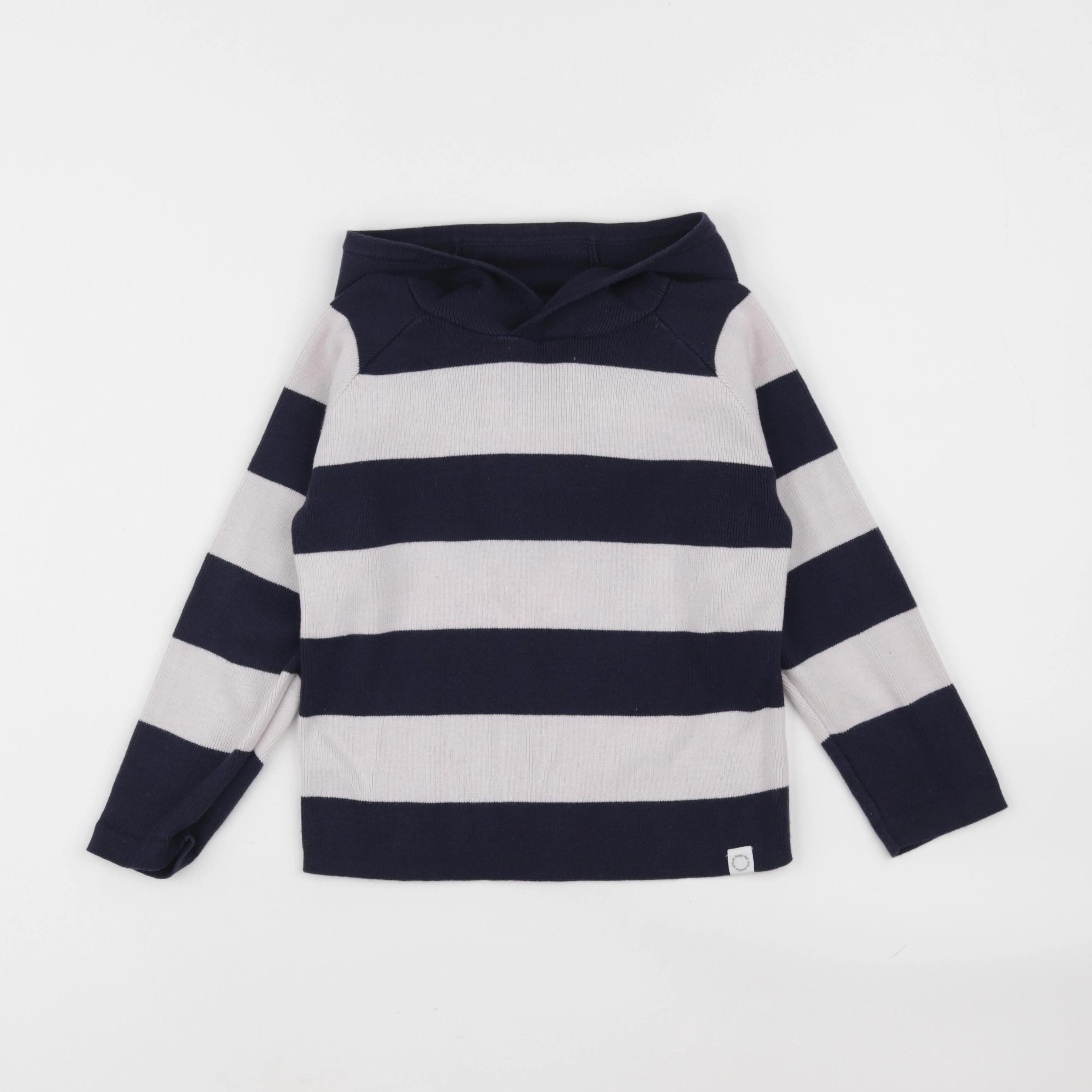 Vertbaudet - pull bleu, blanc - 6 ans