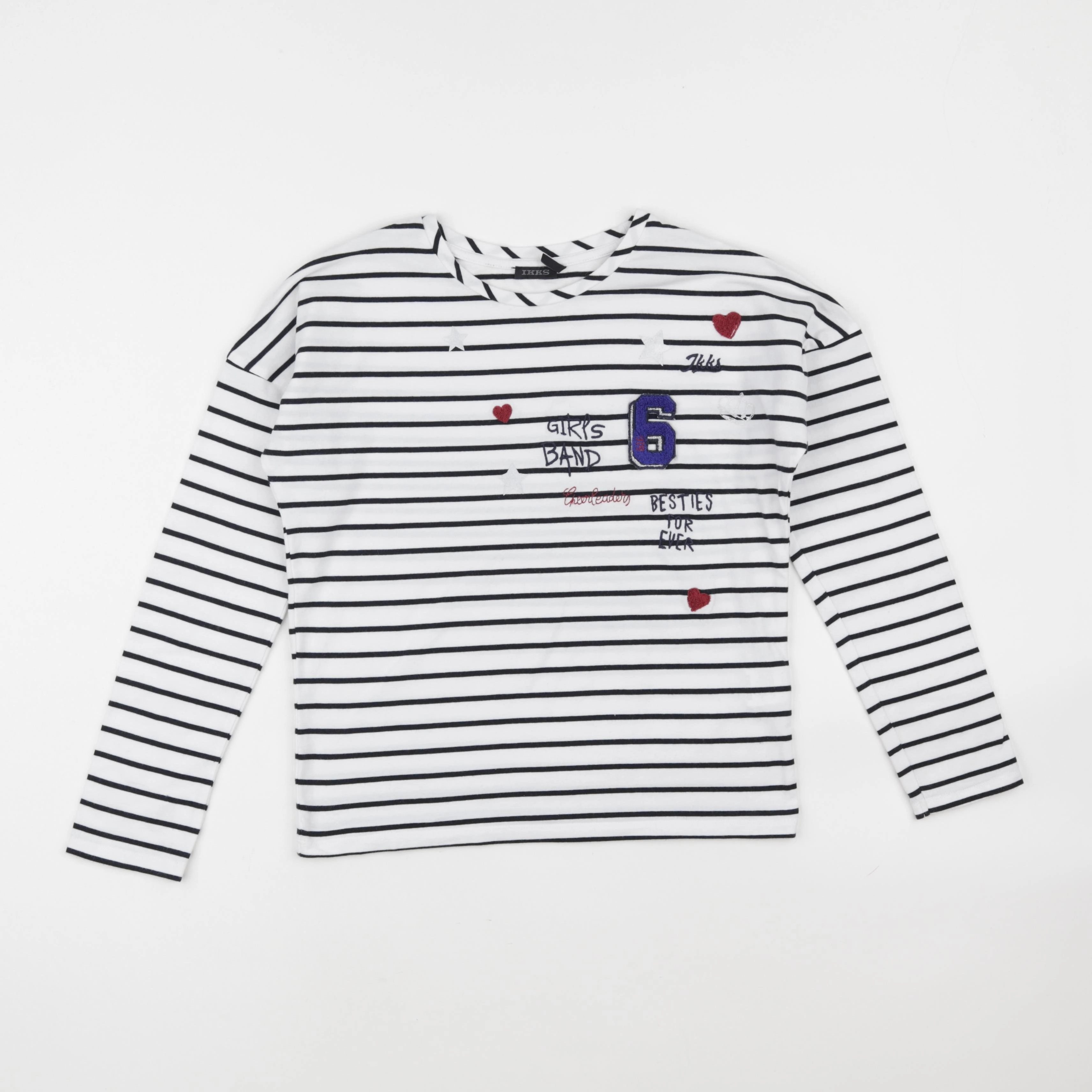 IKKS - tee-shirt blanc, bleu - 10 ans