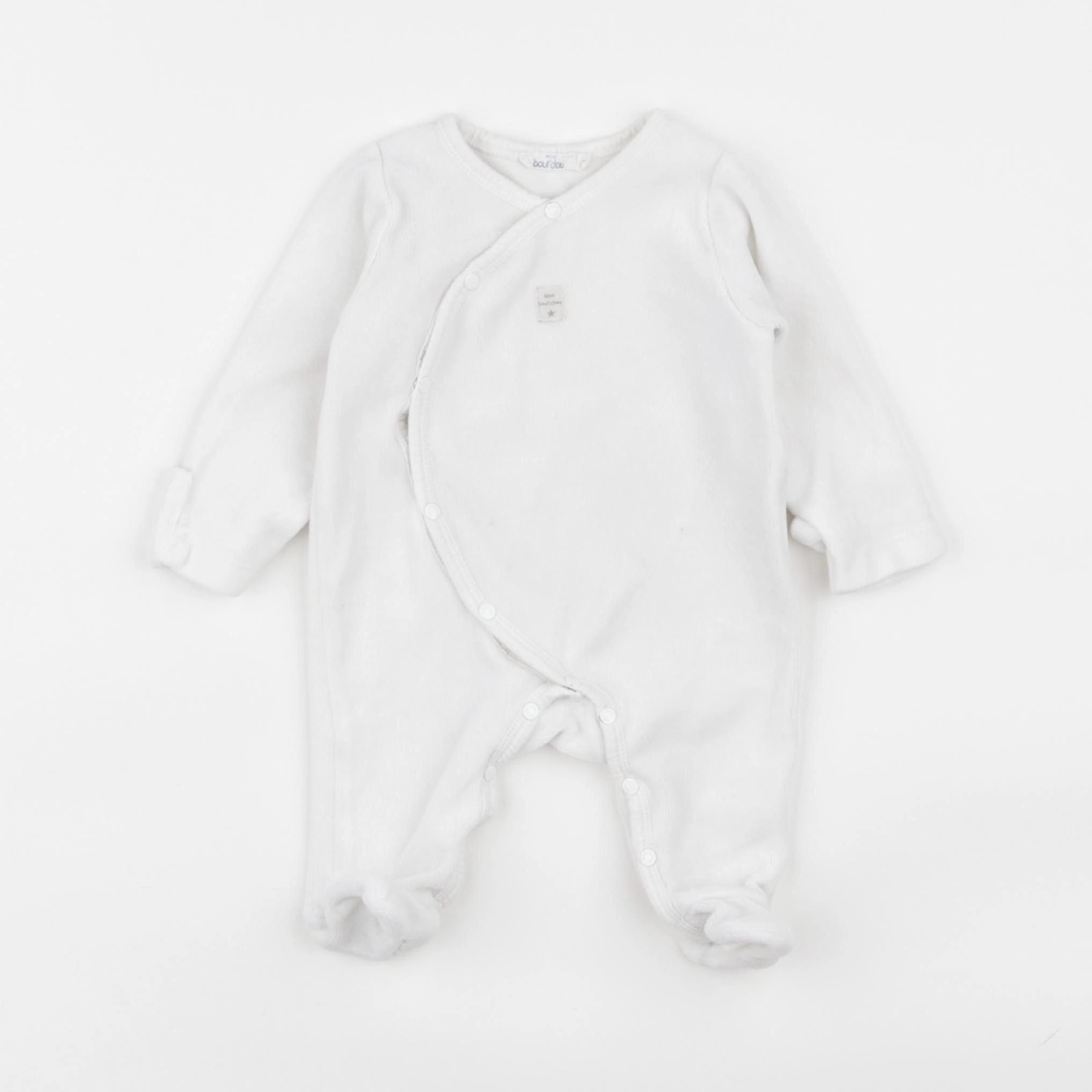 Boutchou - pyjama velours blanc - 1 mois