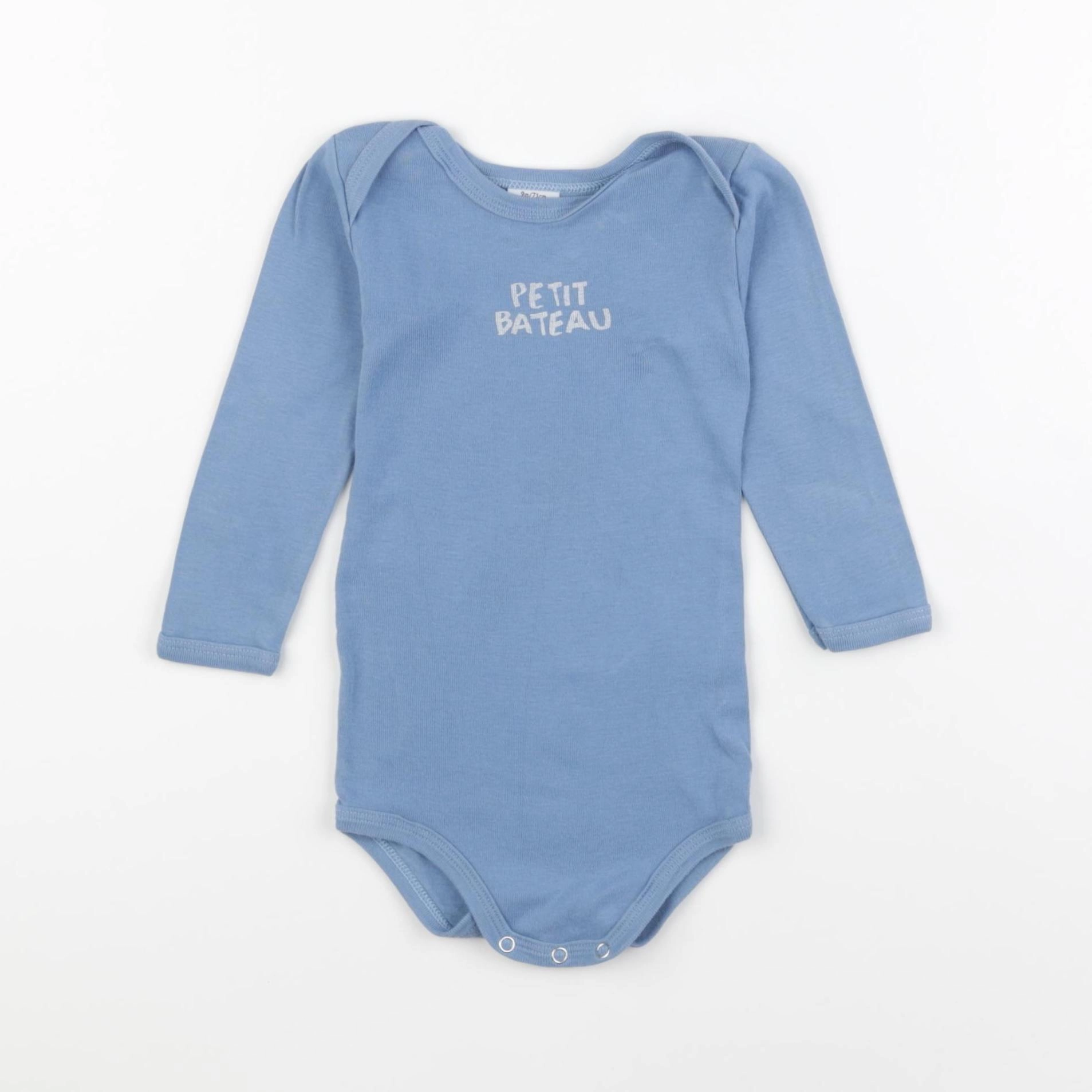 Petit Bateau - body bleu - 9 mois
