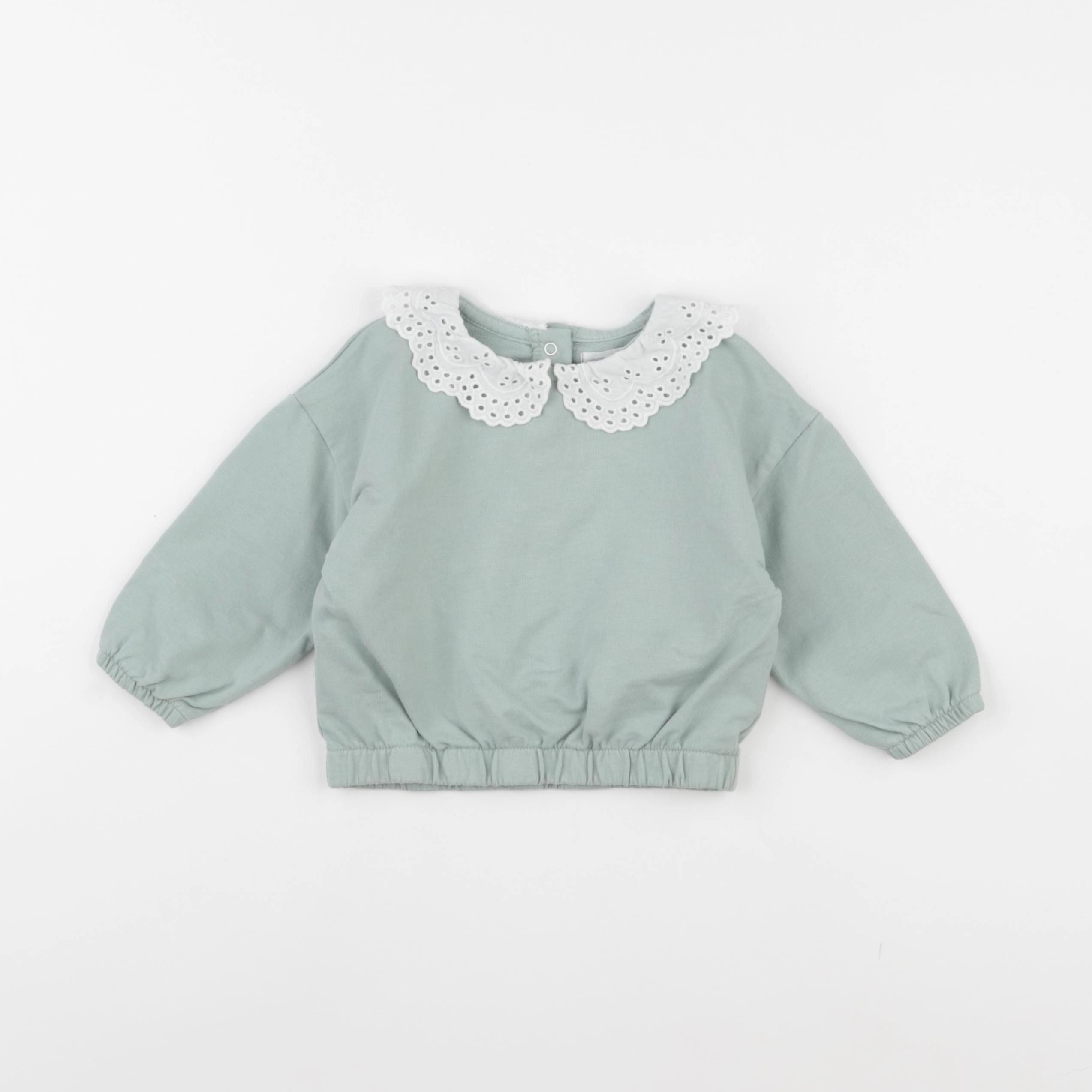 Vertbaudet - sweat vert - 12 mois