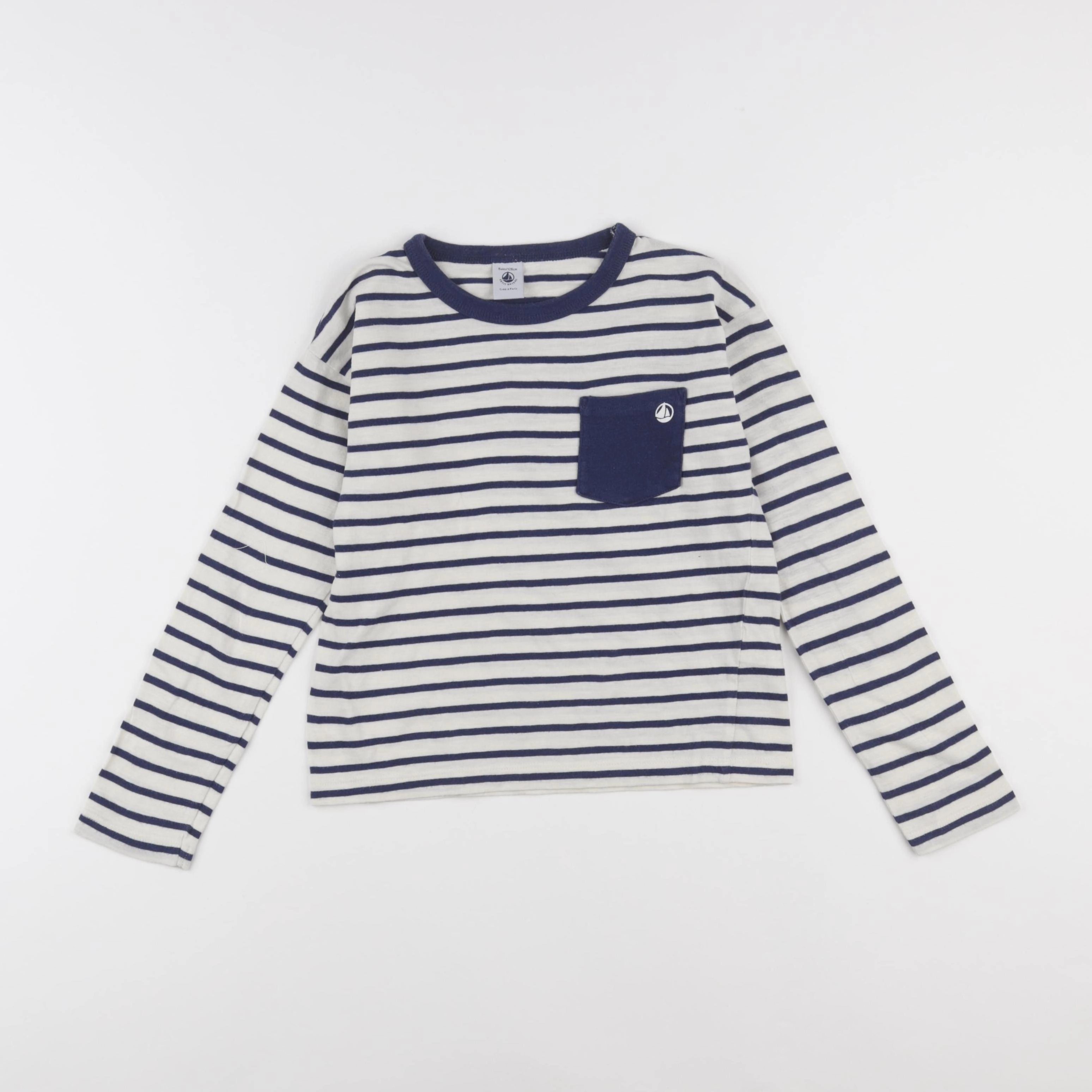 Petit Bateau - tee-shirt bleu - 8 ans