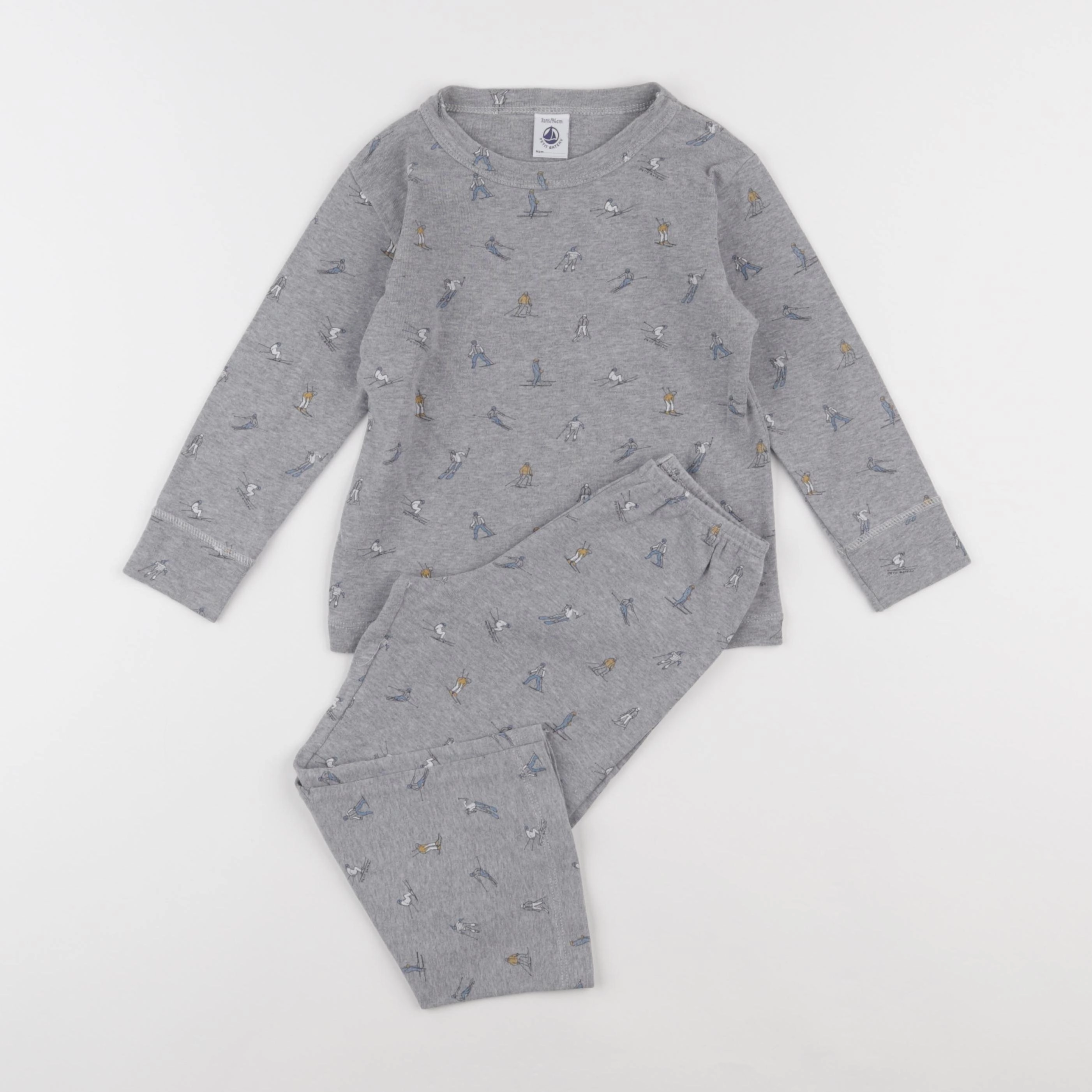 Petit Bateau - pyjama coton gris - 3 ans