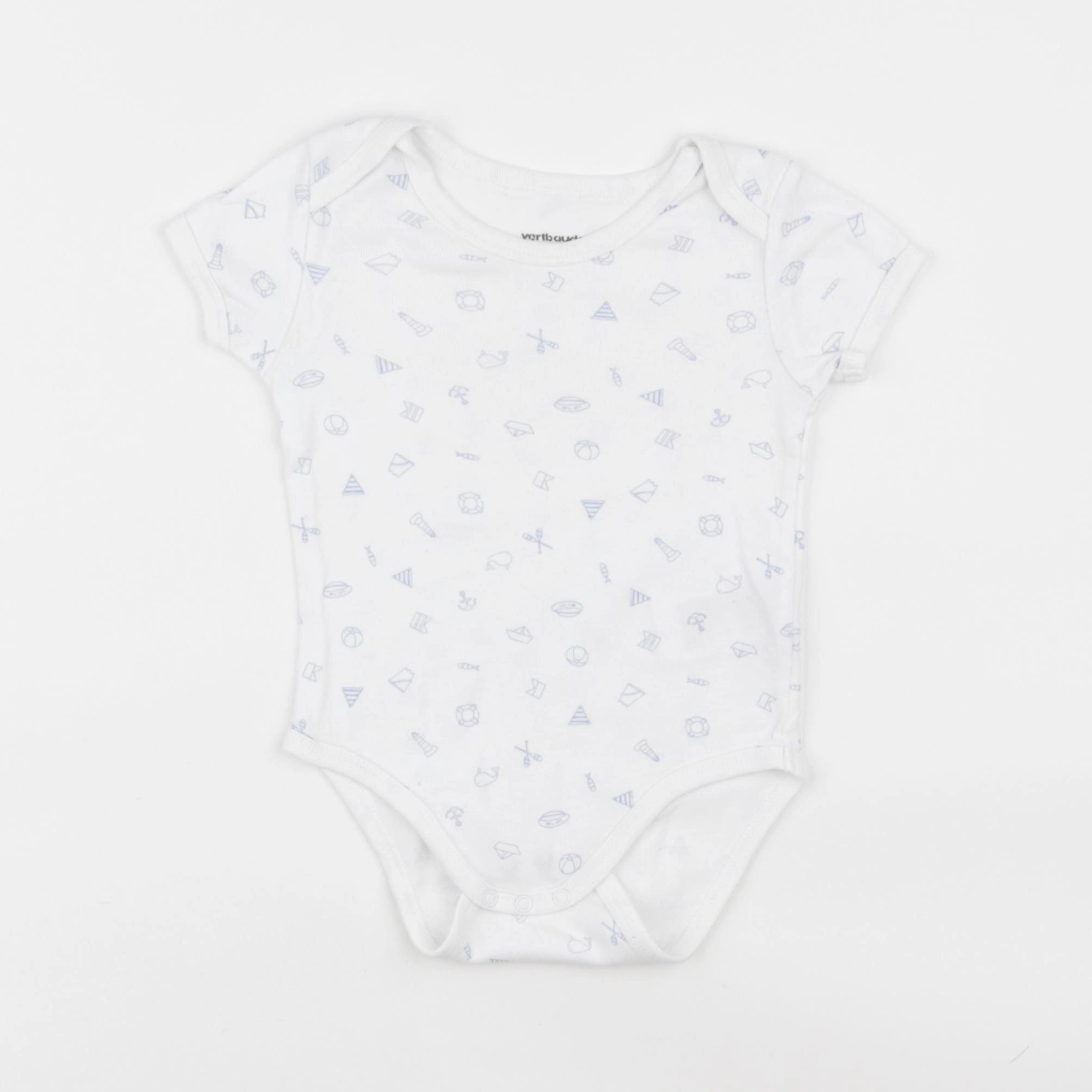 Vertbaudet - body blanc, bleu - 12 mois