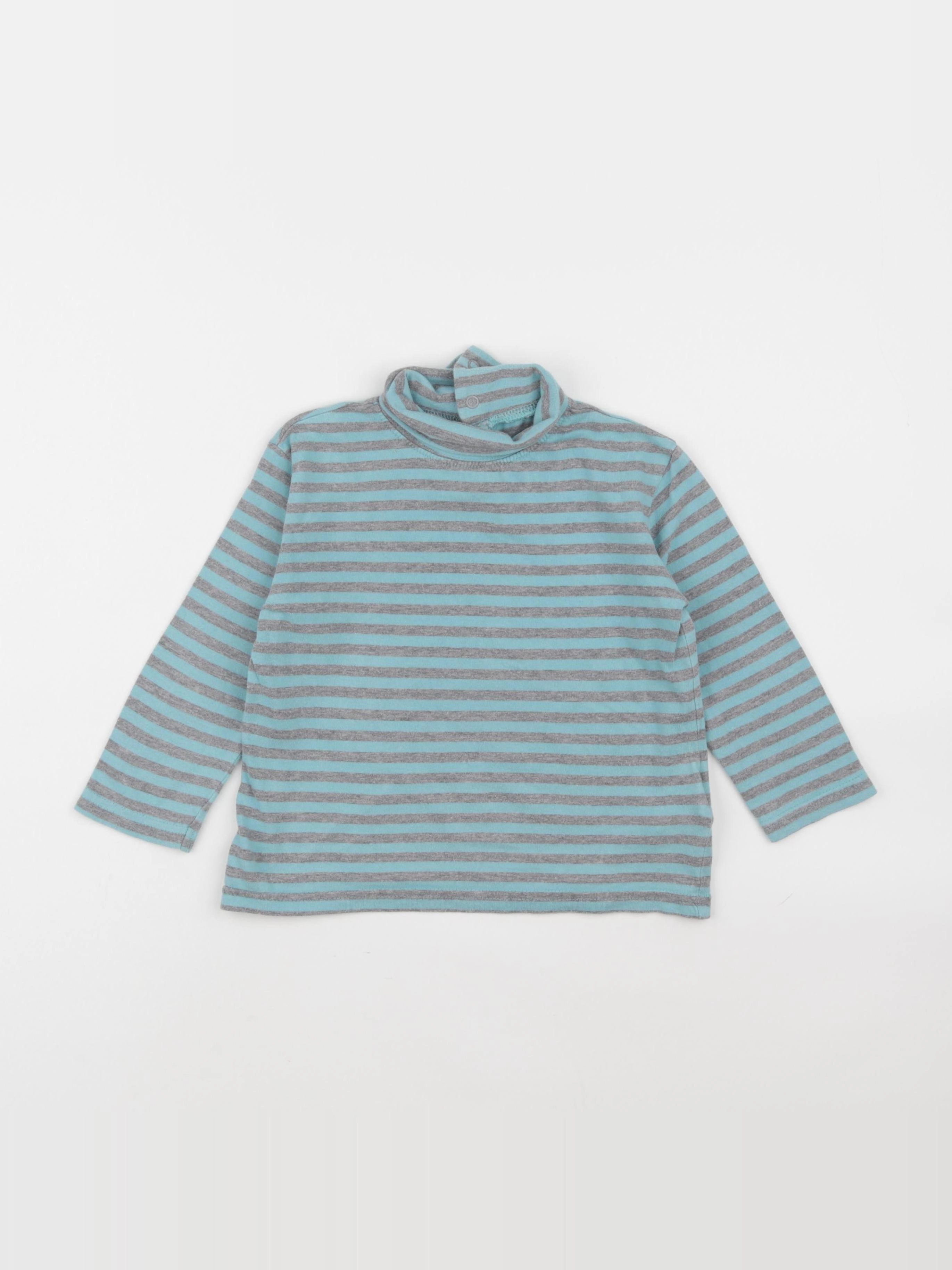Vertbaudet - sous-pull bleu, gris - 4 ans