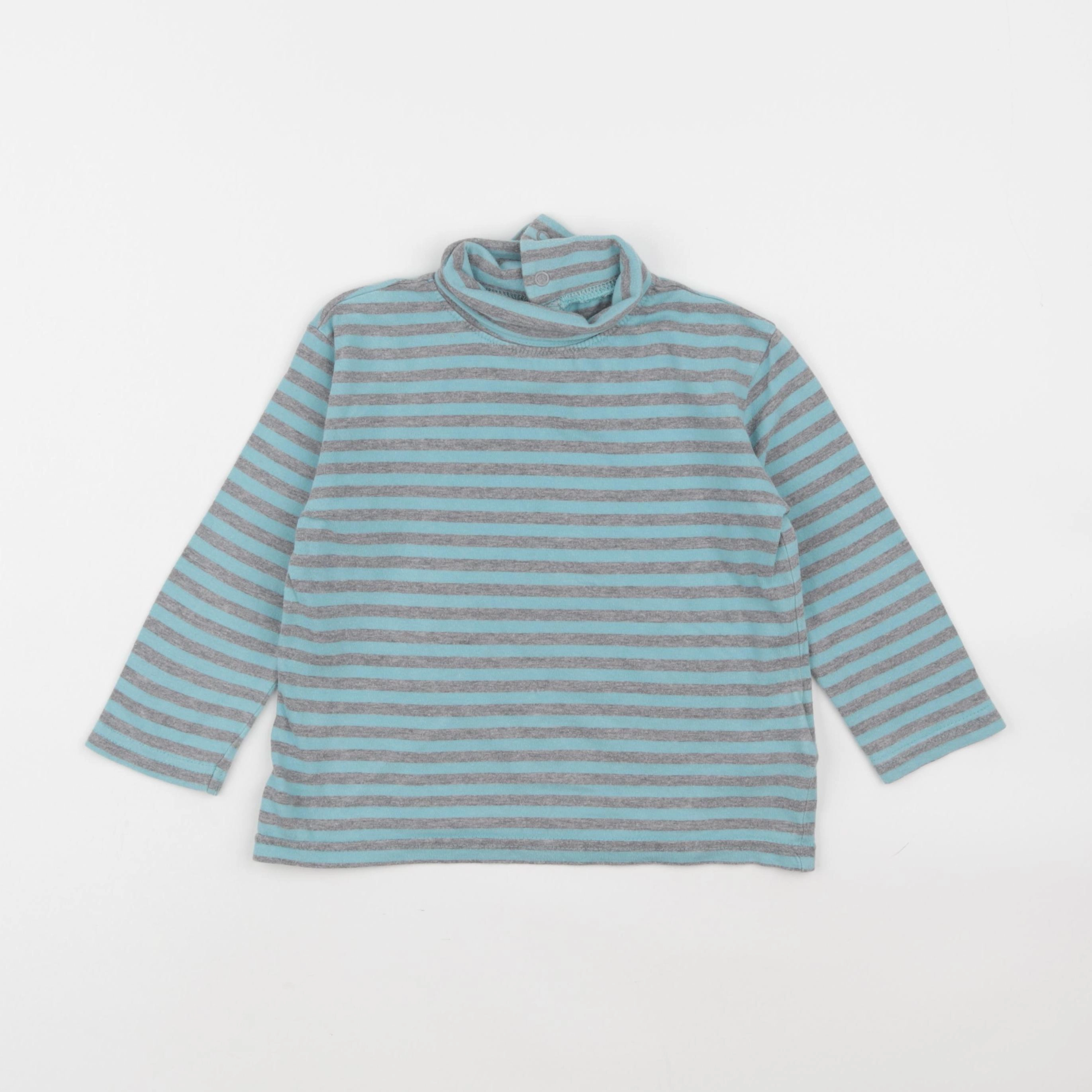 Vertbaudet - sous-pull bleu, gris - 4 ans