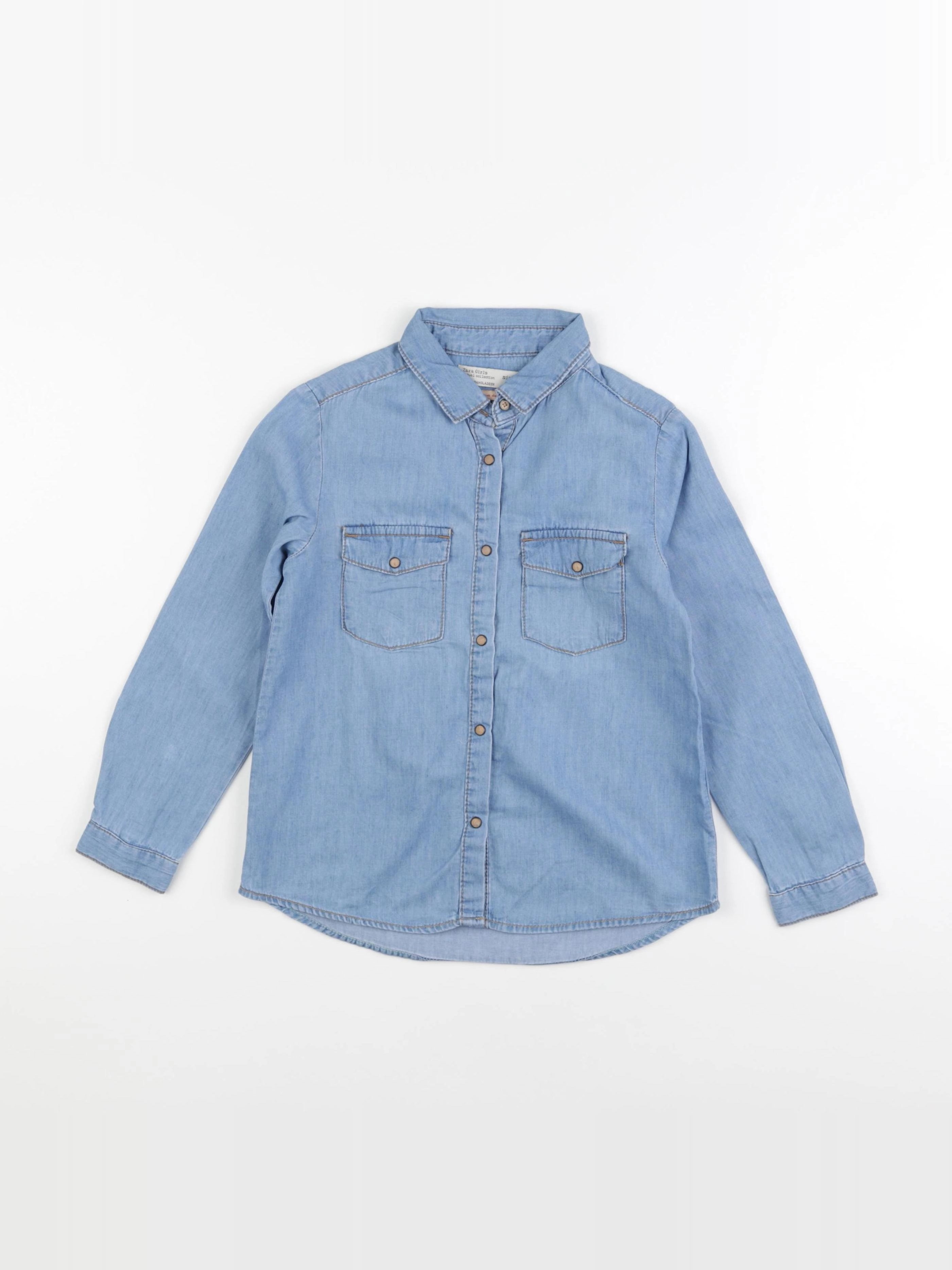 Zara - blouse bleu - 7 ans