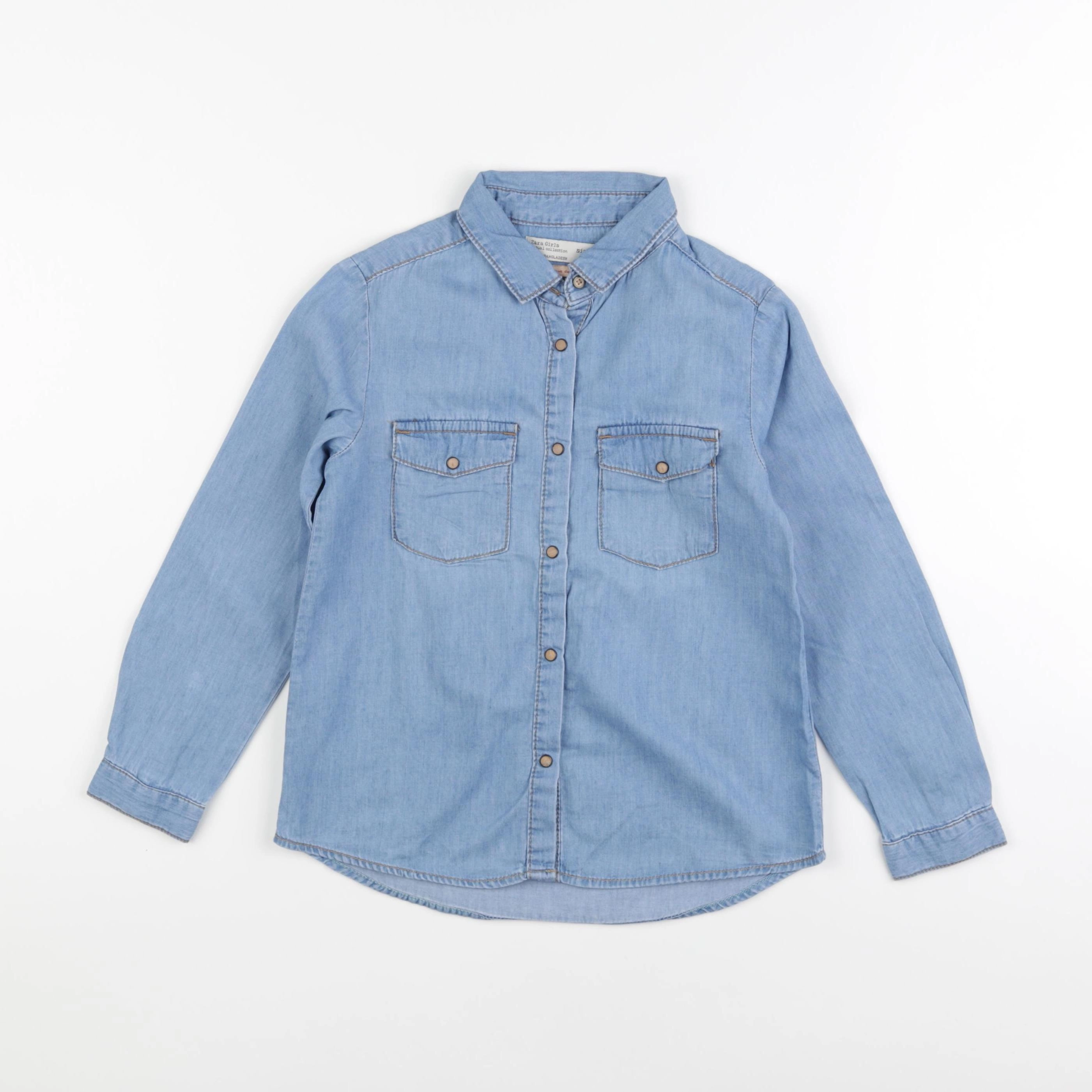 Zara - blouse bleu - 7 ans