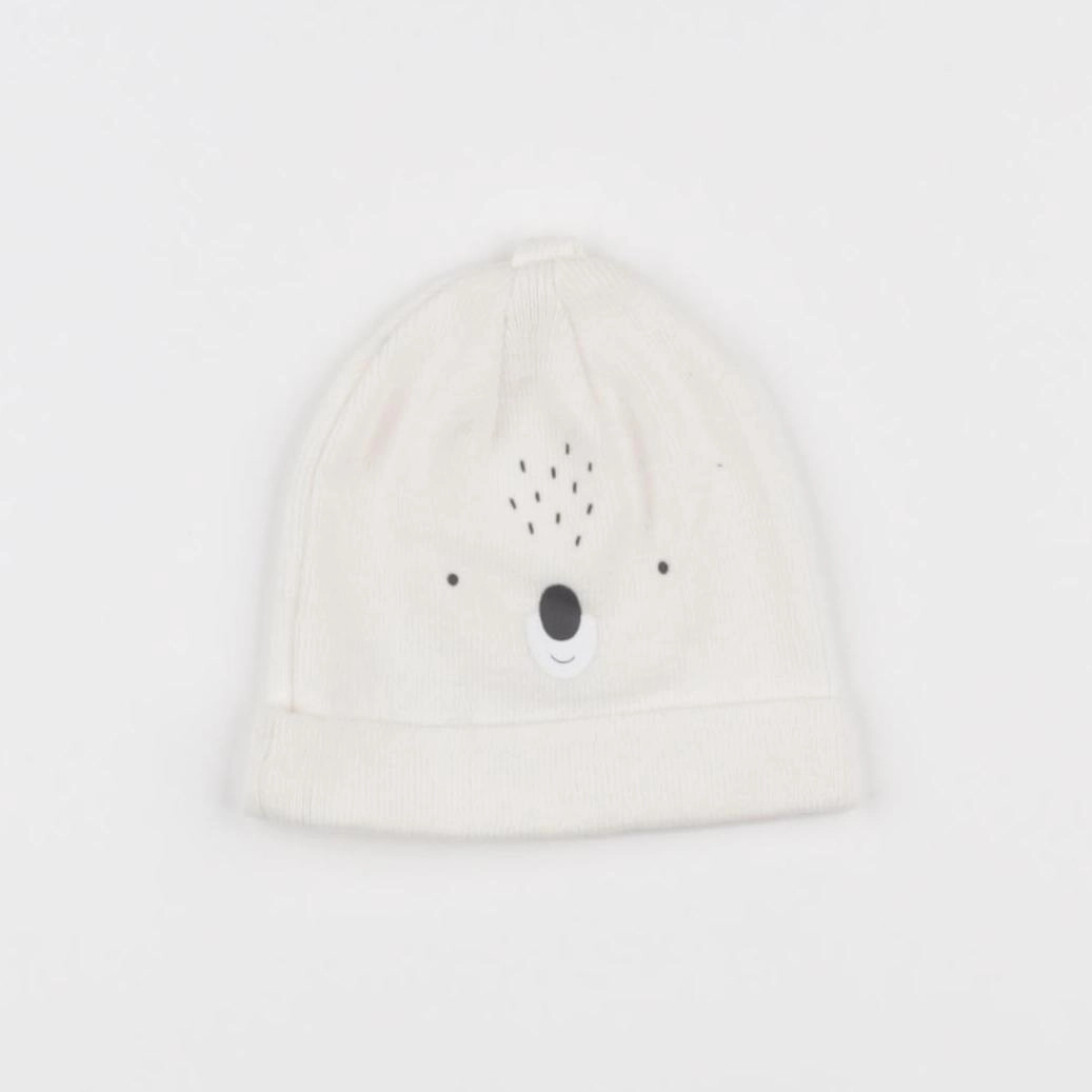 Vertbaudet - bonnet blanc - 3/6 mois