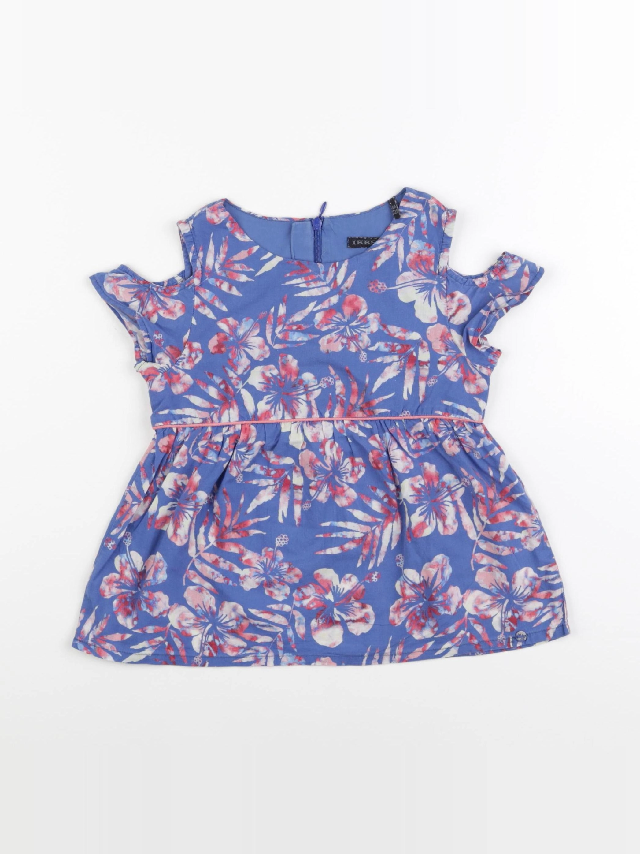 IKKS - blouse bleu, rose - 8 ans